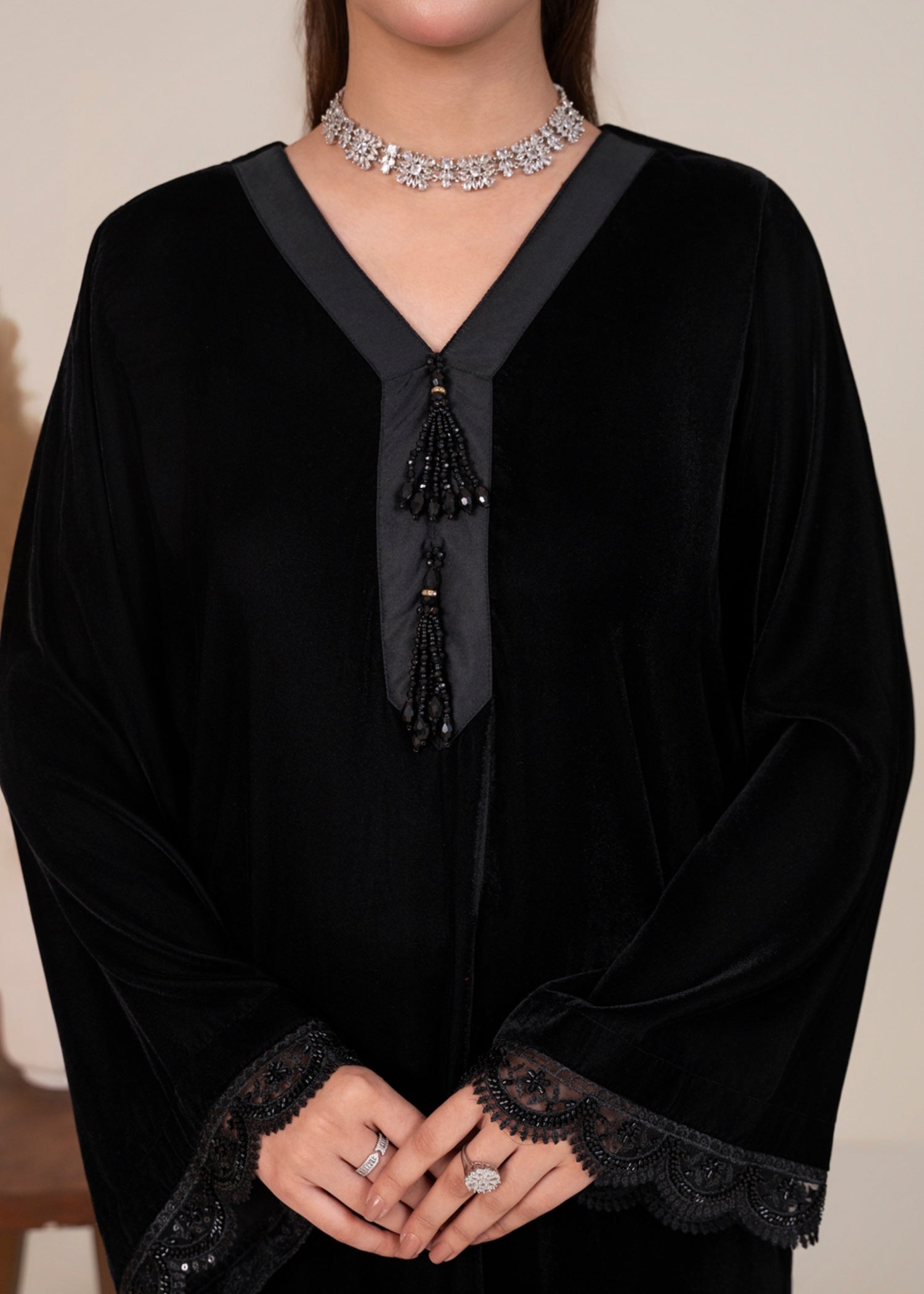 chinese micro velvet 9000 Kurta Set in Black