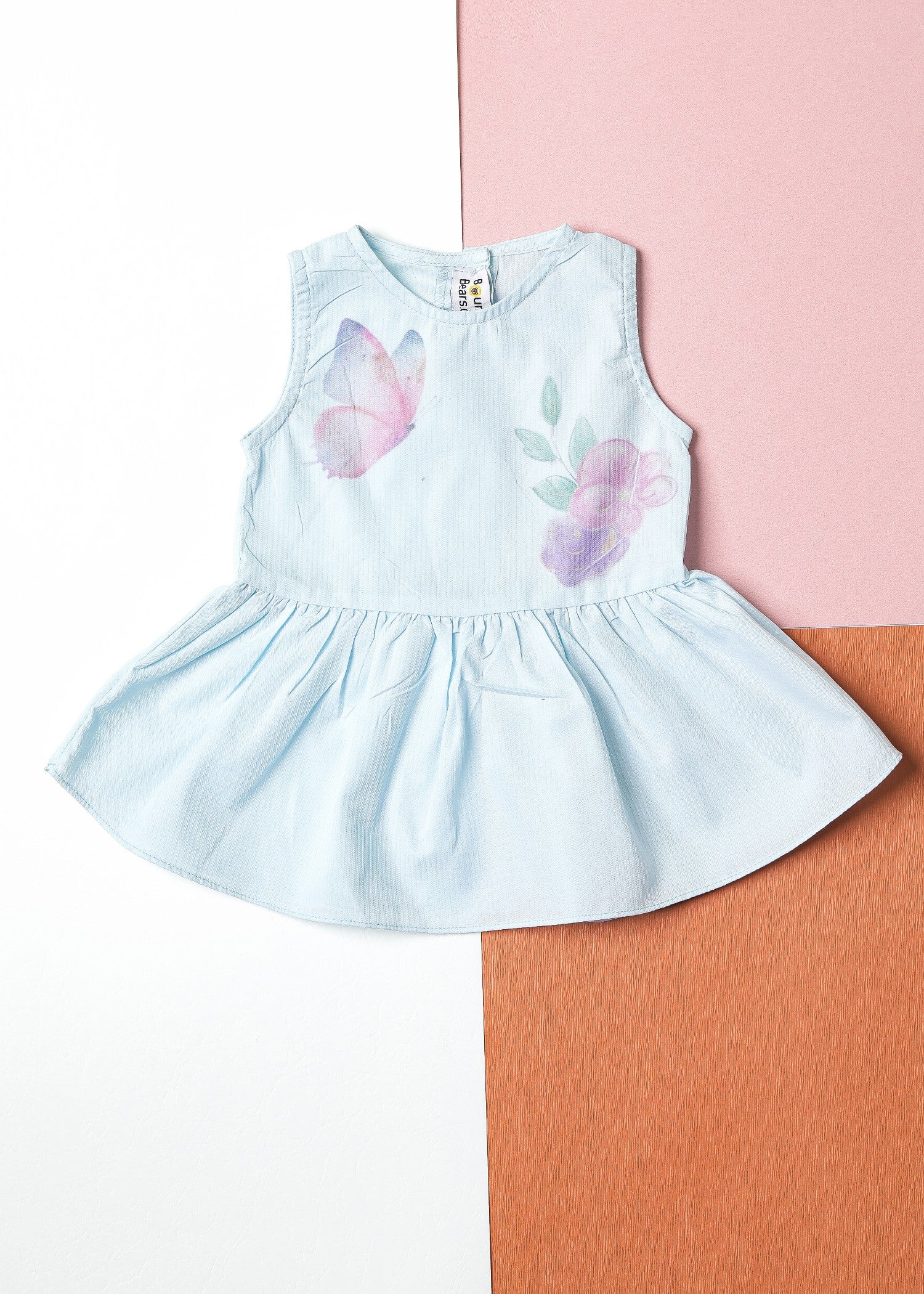 cotton Frock in Ice blue