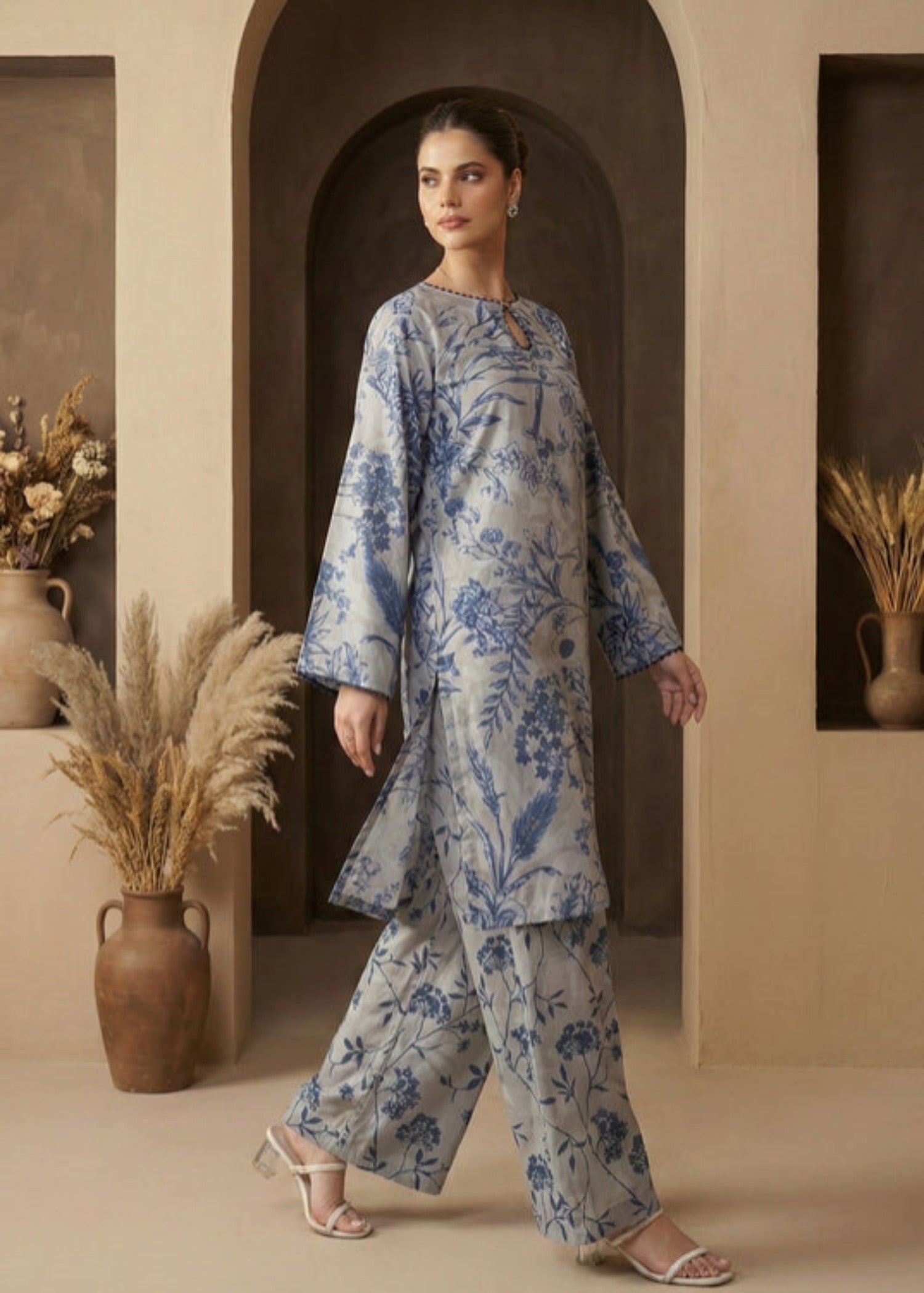 cotton viscose Co Ord Sets in Ice blue