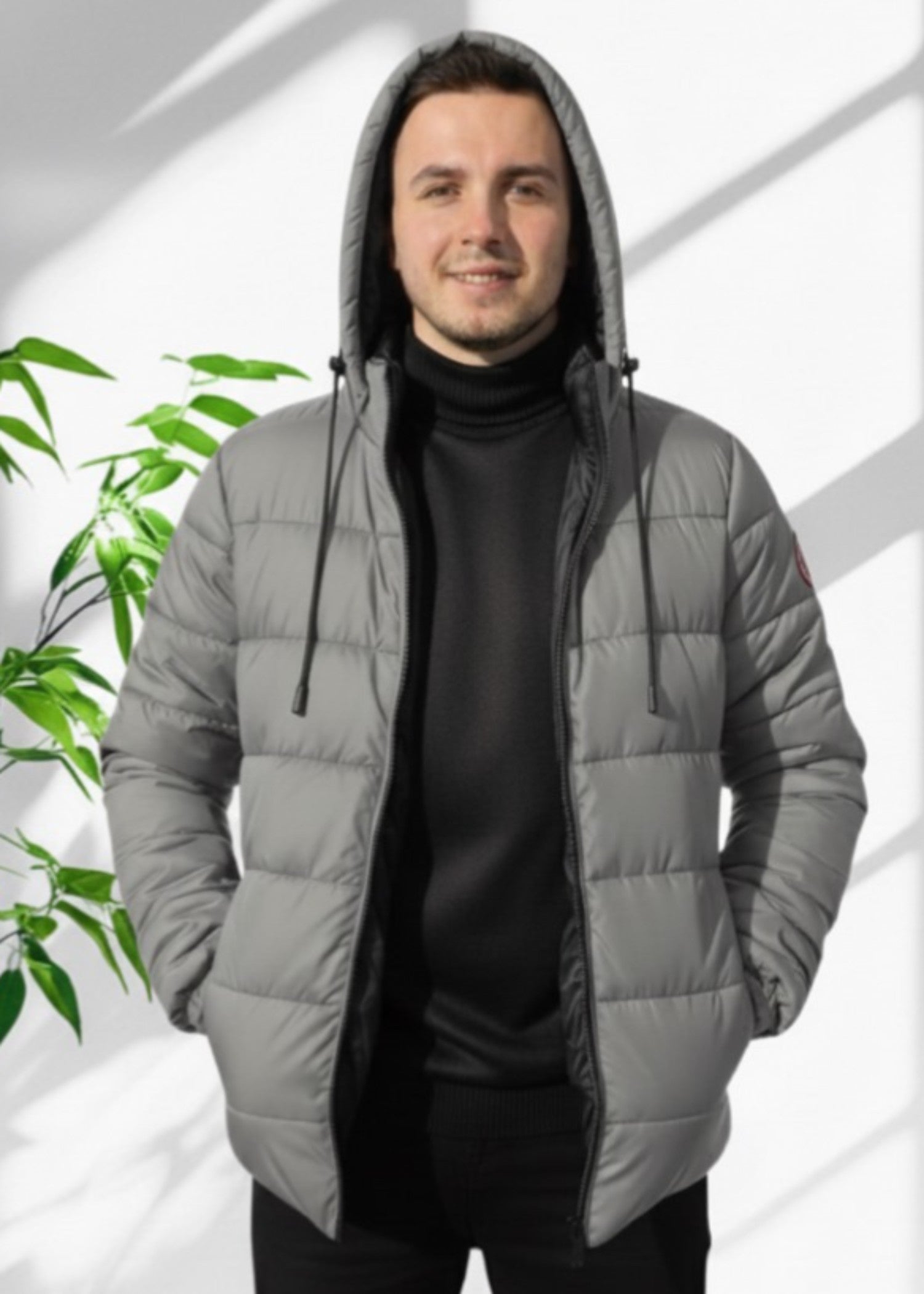 microfiber polyester Jacket in Dark grey