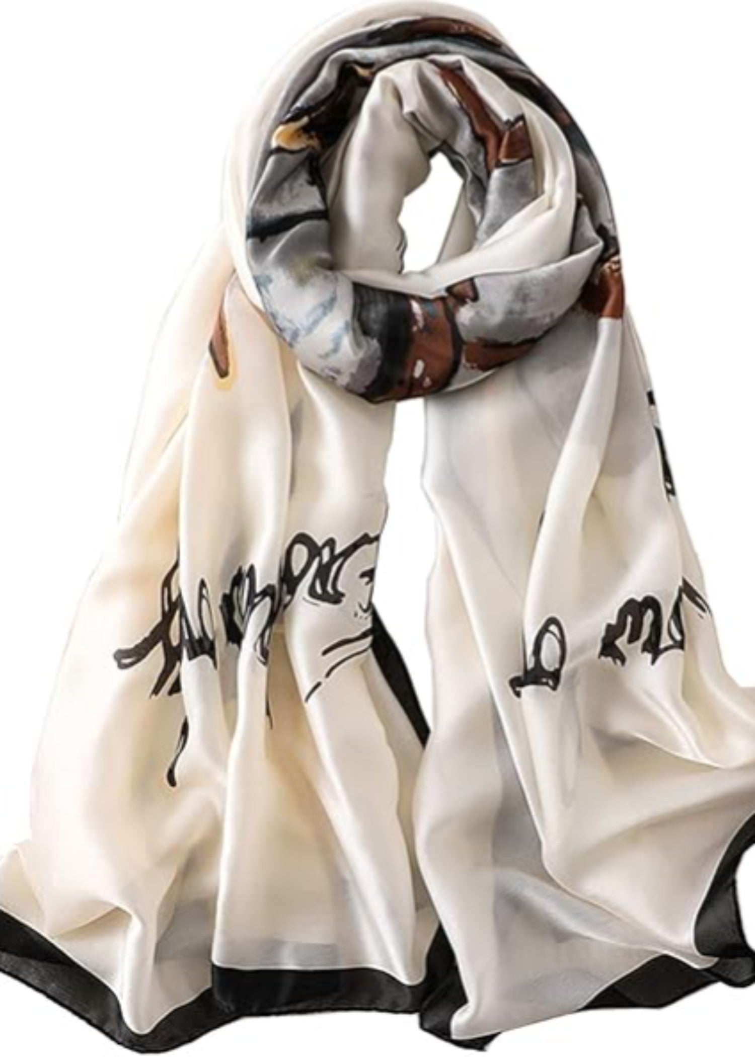 silk Hijab in White
