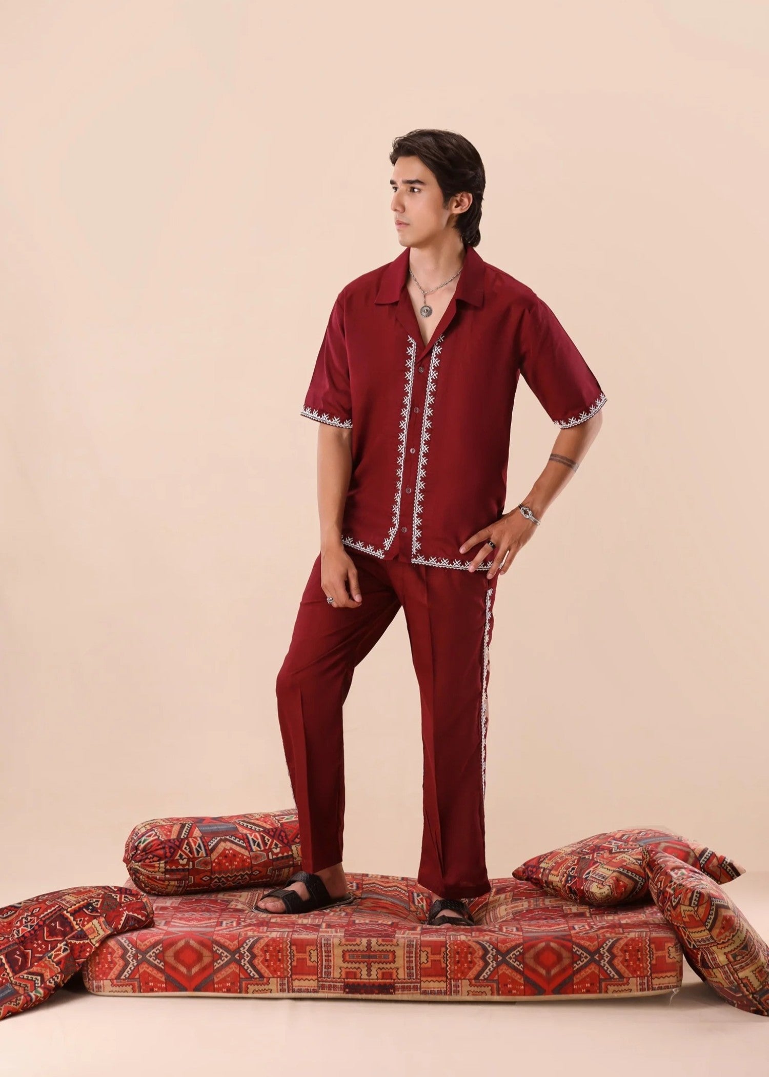 Co ord Set in Maroon