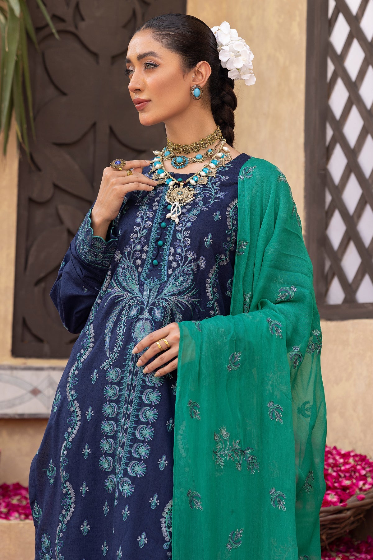 karandi Unstitched in Blue