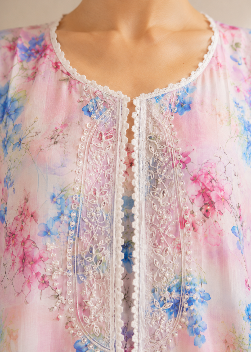 cotton Gown in Baby pink, pink, pastel pink