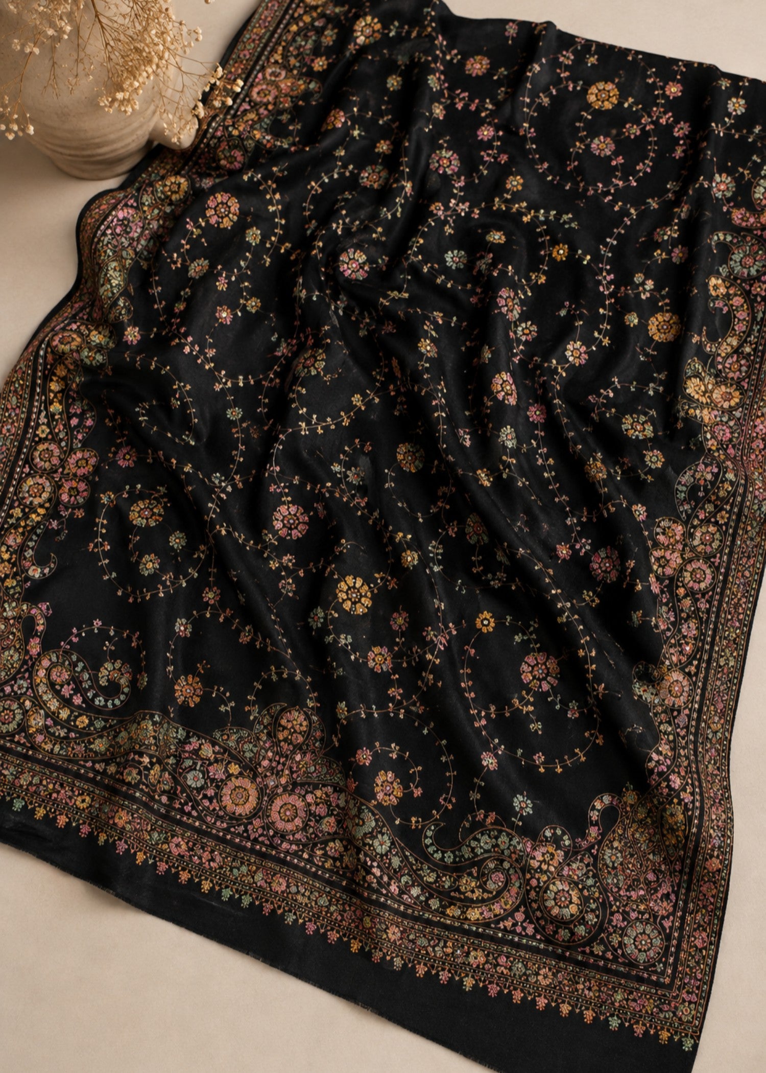 Shawl in Black Color by - Trendy Women Shawl VYN9474