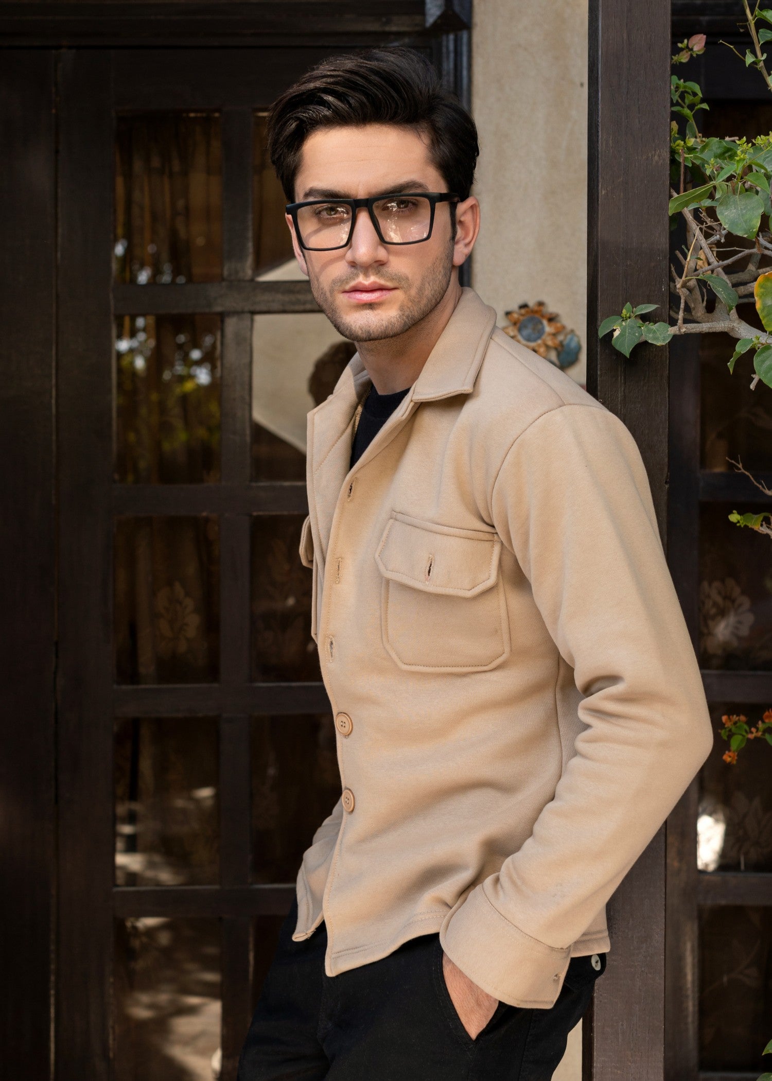 fleece Jacket in Beige