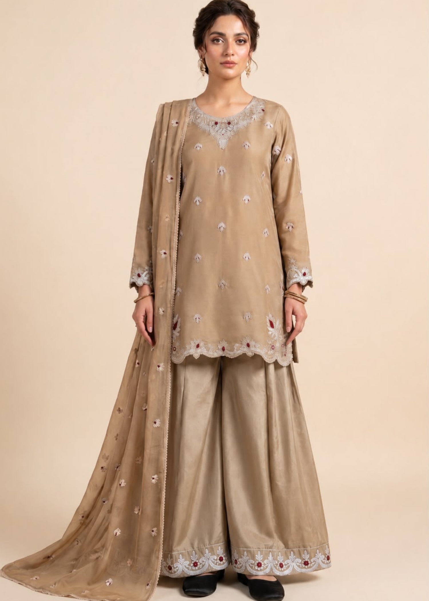 silk Sharara in Goldenrod