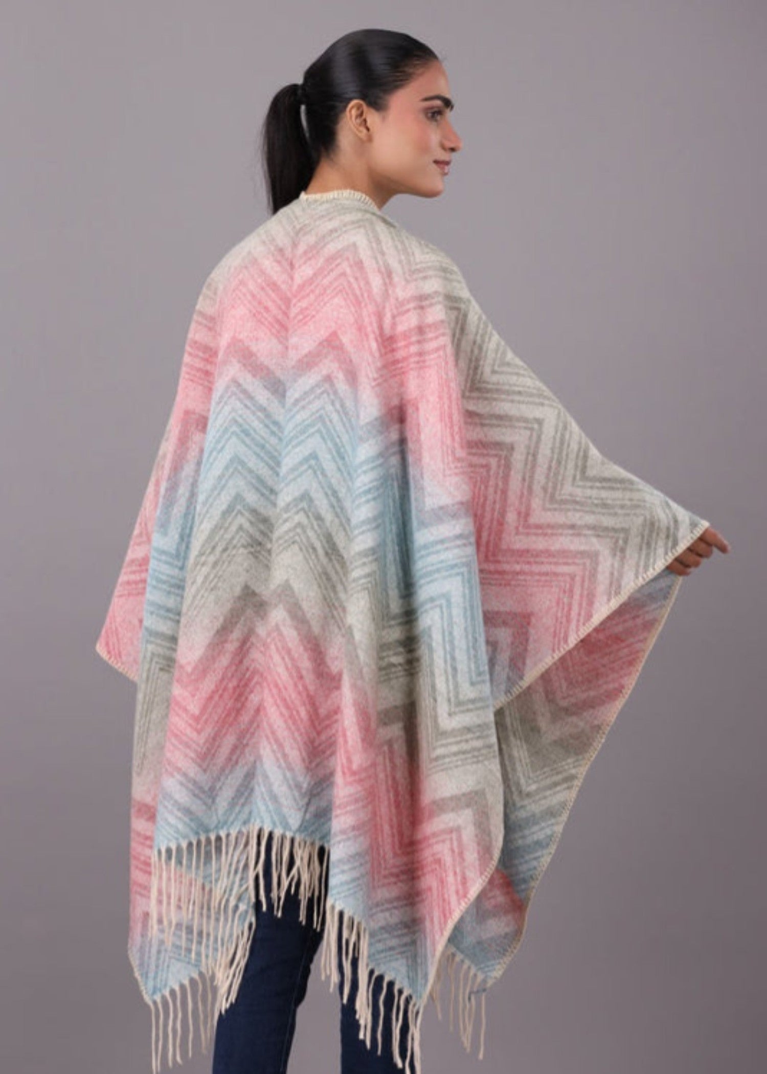 Cape Shawl in Blue Color by - Trendy Women Cape Shawl BOV1487