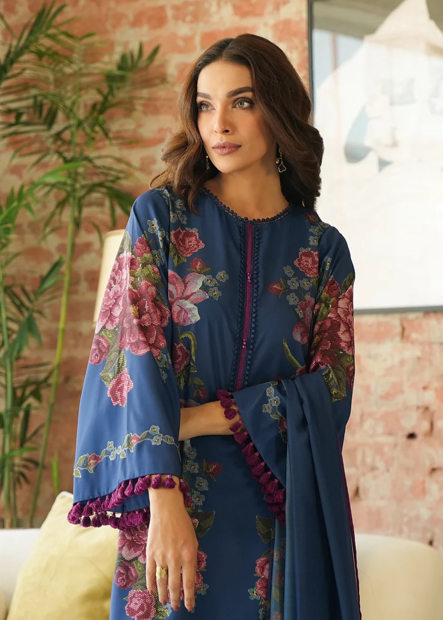 crepe Kurti in Blue