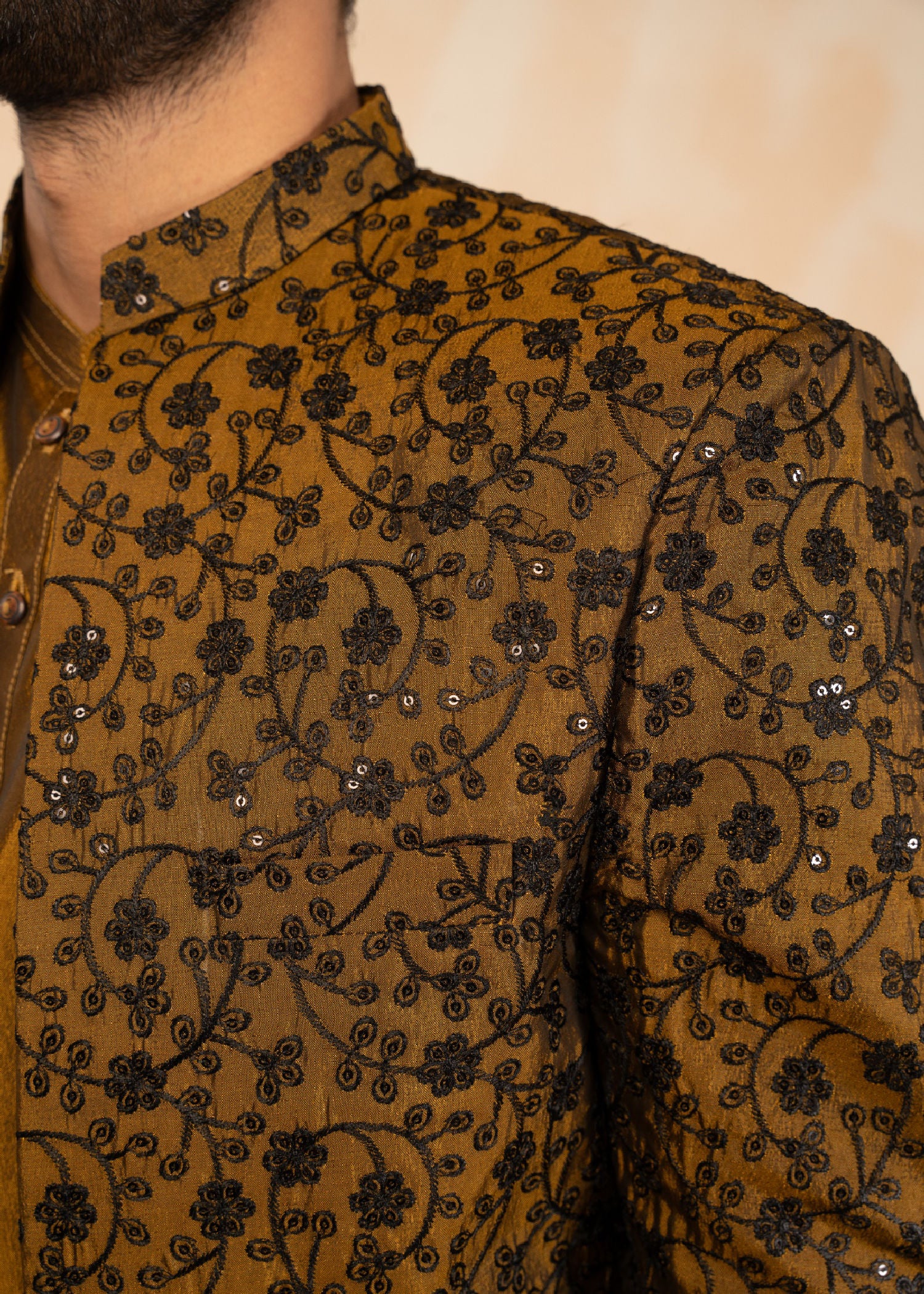 textured wash & wear Prince Coat in Copper