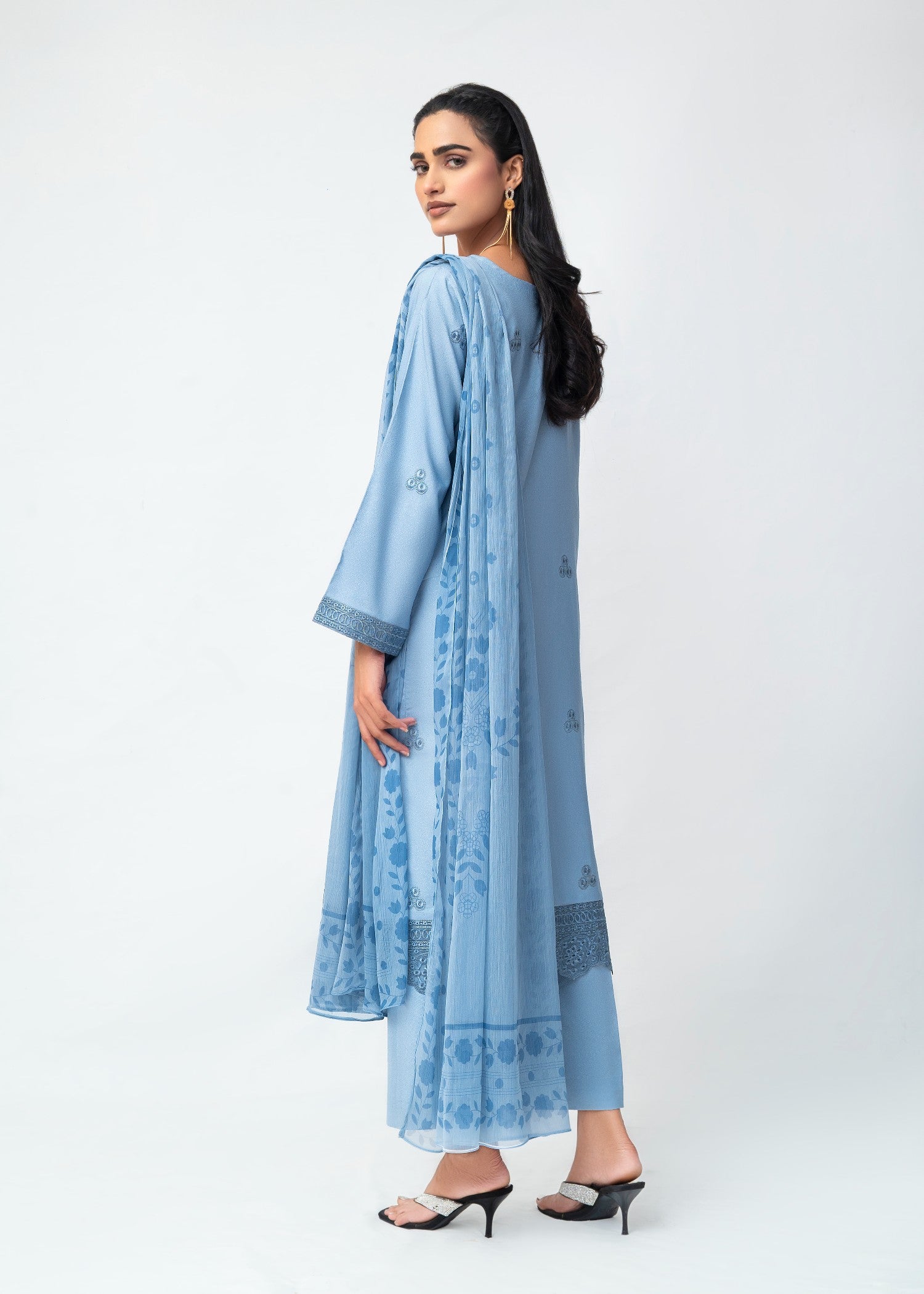 karandi Kurta Set in Sky blue