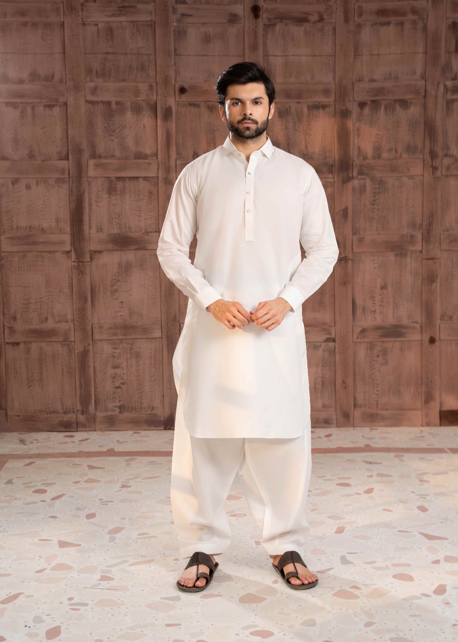 cotton Shalwar Kameez in White