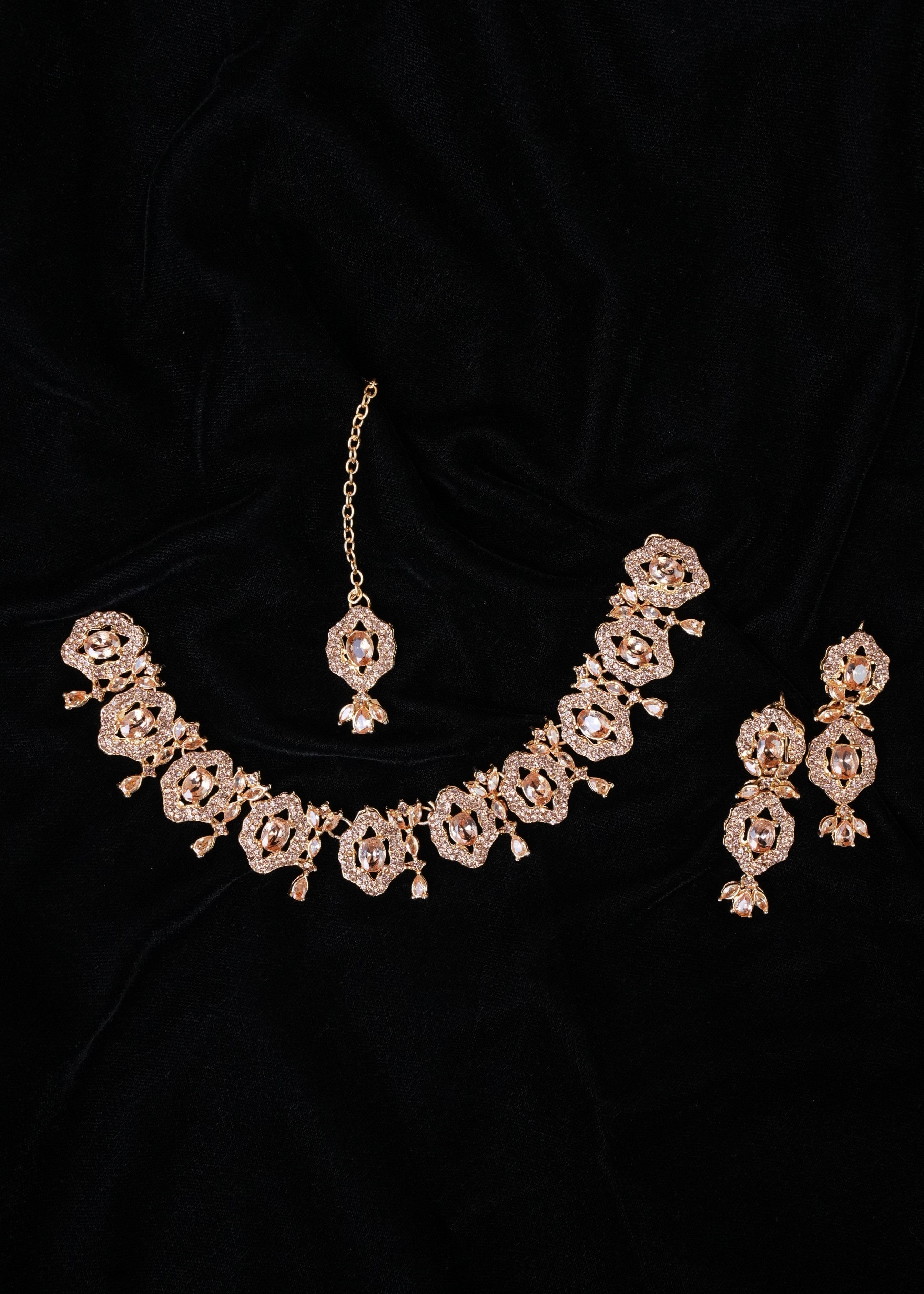 Jewelry Set in Gold, champagne Color by - Trendy Women Jewelry Set YQH7723