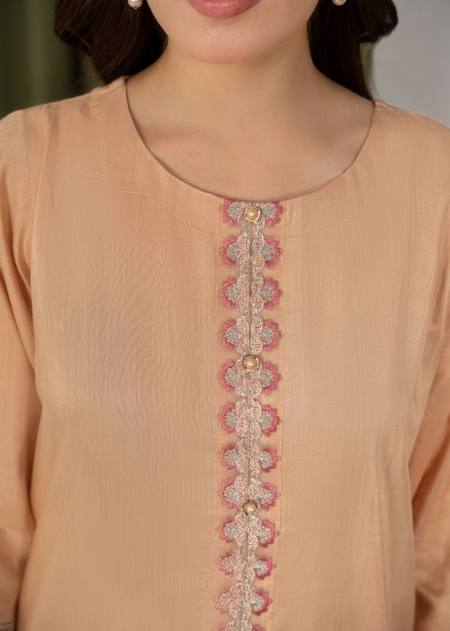 viscose raw silk Kurta Set in Marmalade orange