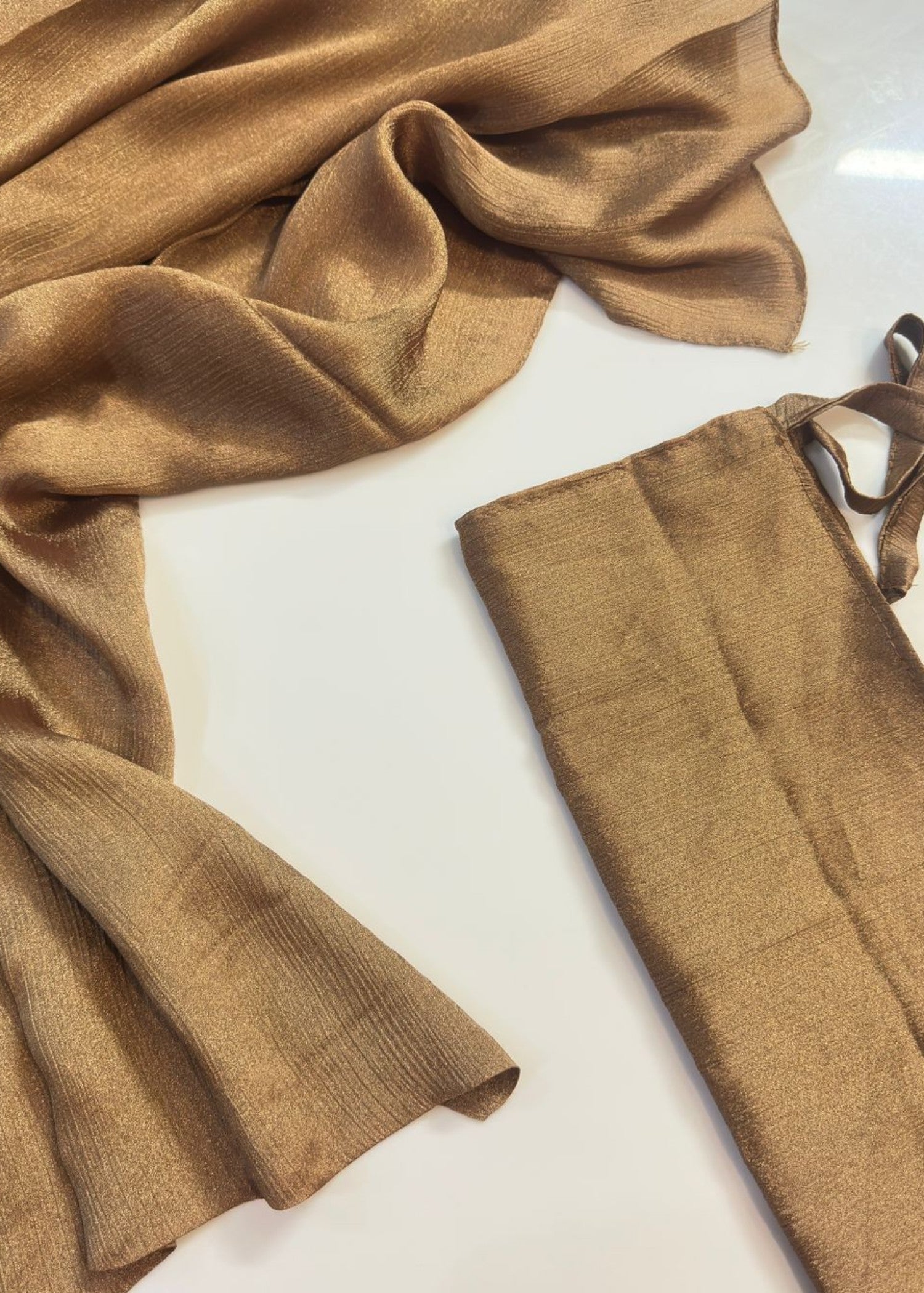 banarsi silk Hijab in Copper