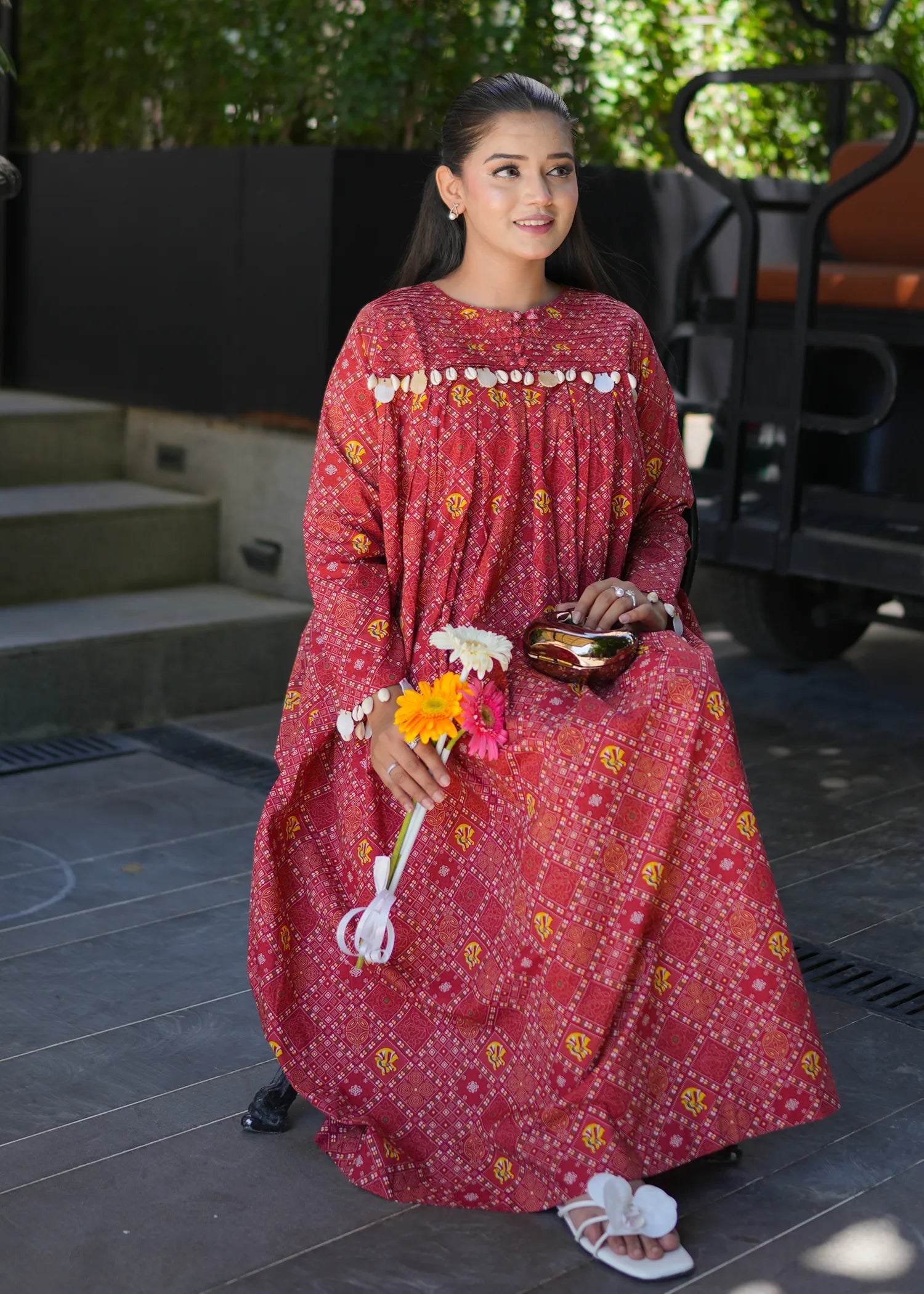 lawn Maxi in Maroon
