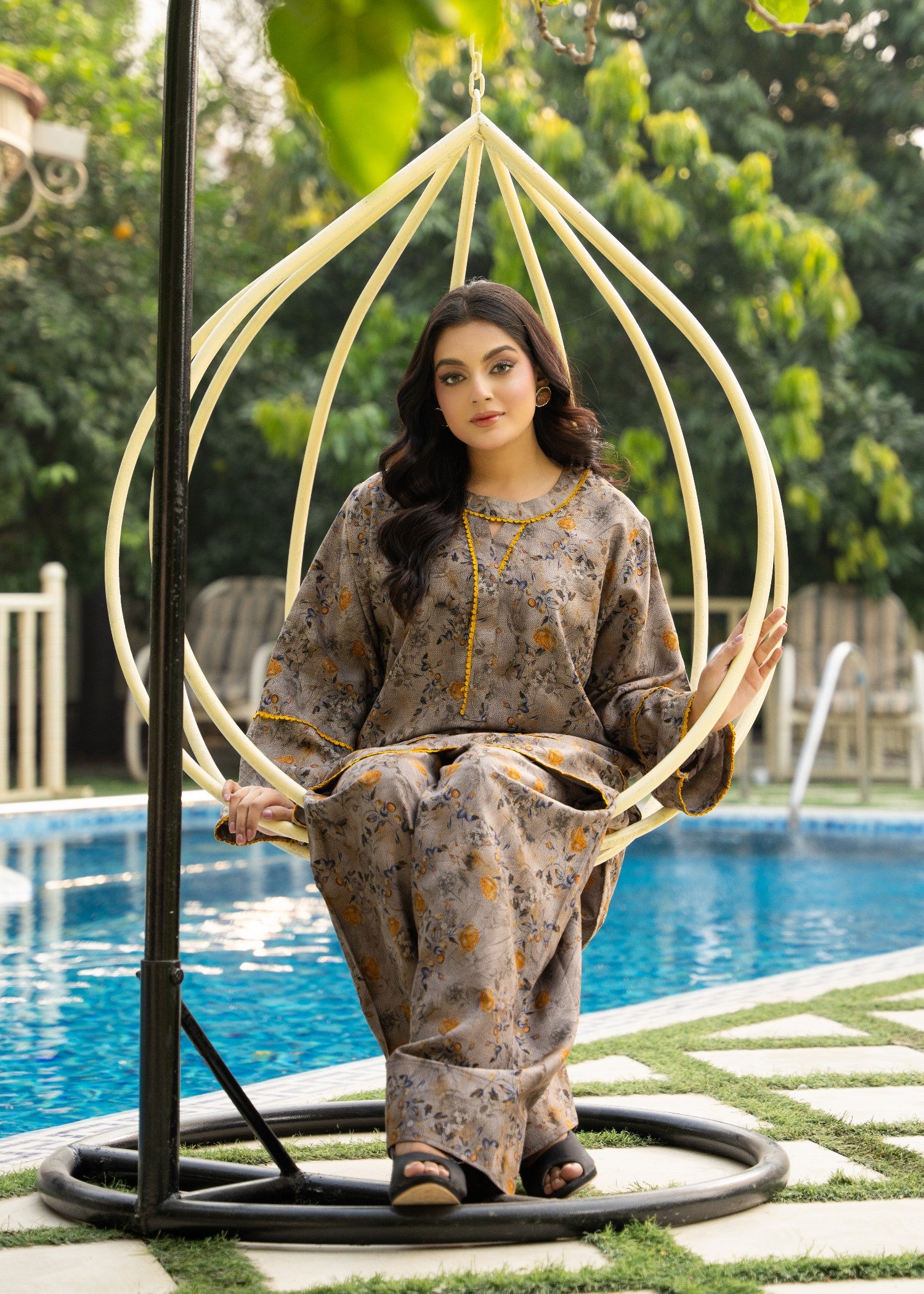 dhanak Co Ord Sets in Pastel grey