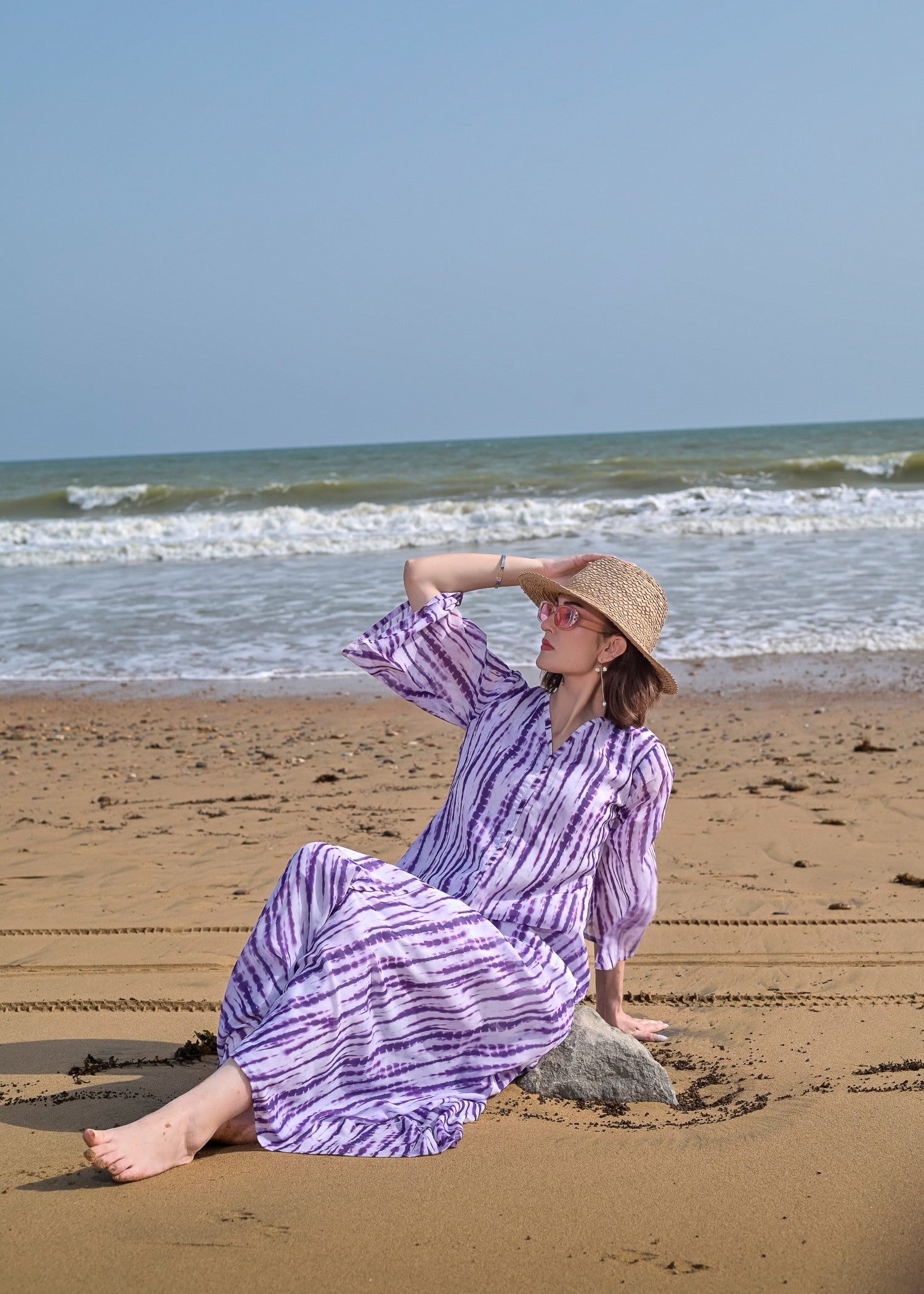 chiffon Dress in Purple