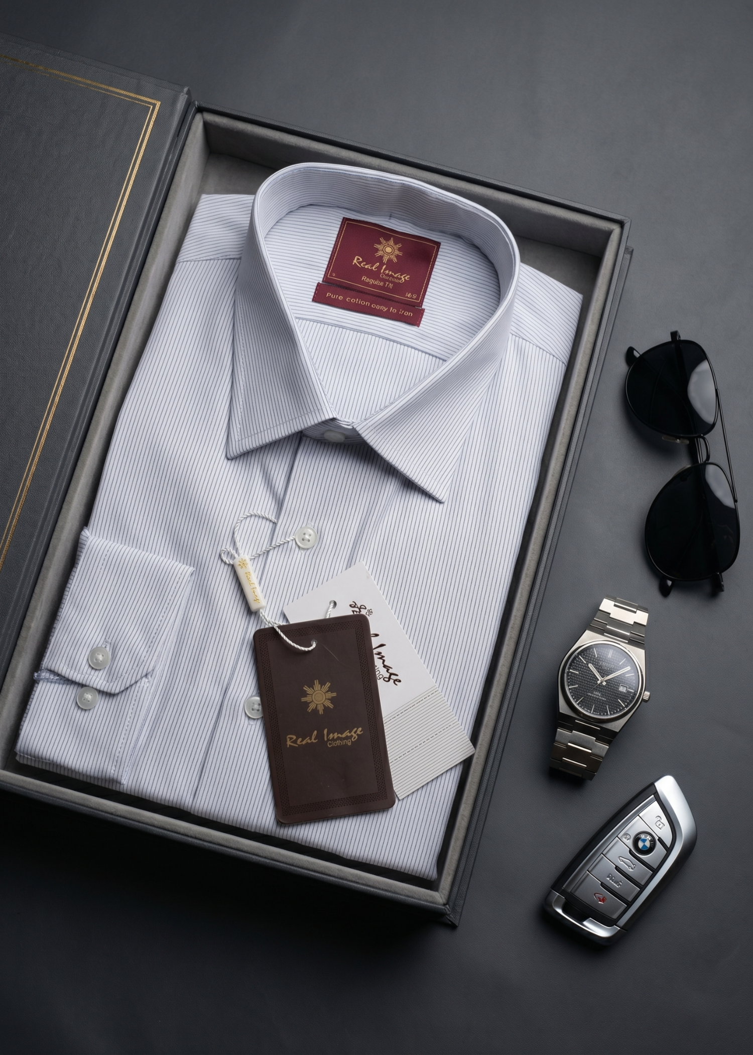 cotton satin Formal Shirt in Off-white
