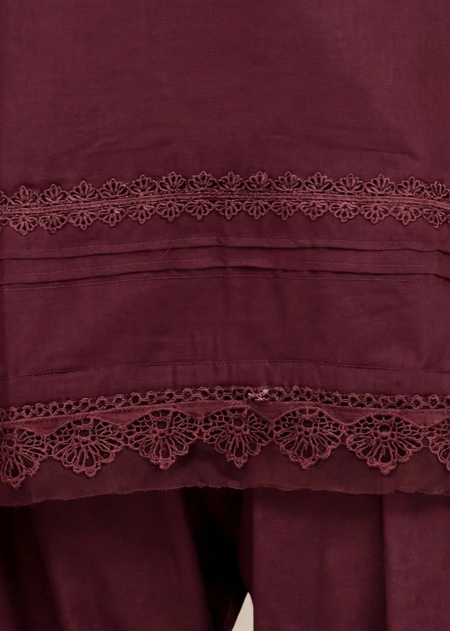 linen Kurta Set in Burgundy