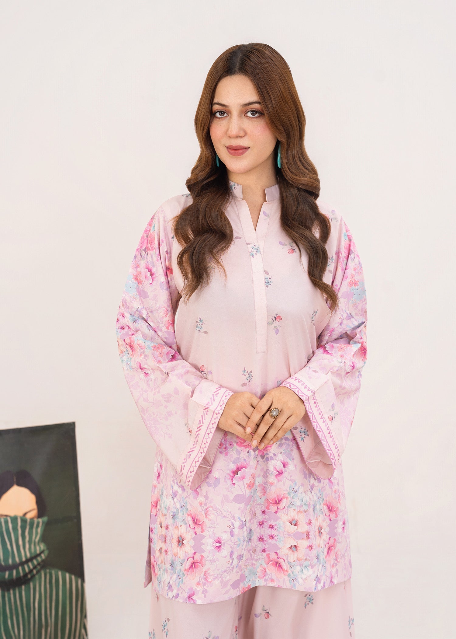 poly lawn Co Ord Sets in Light pink