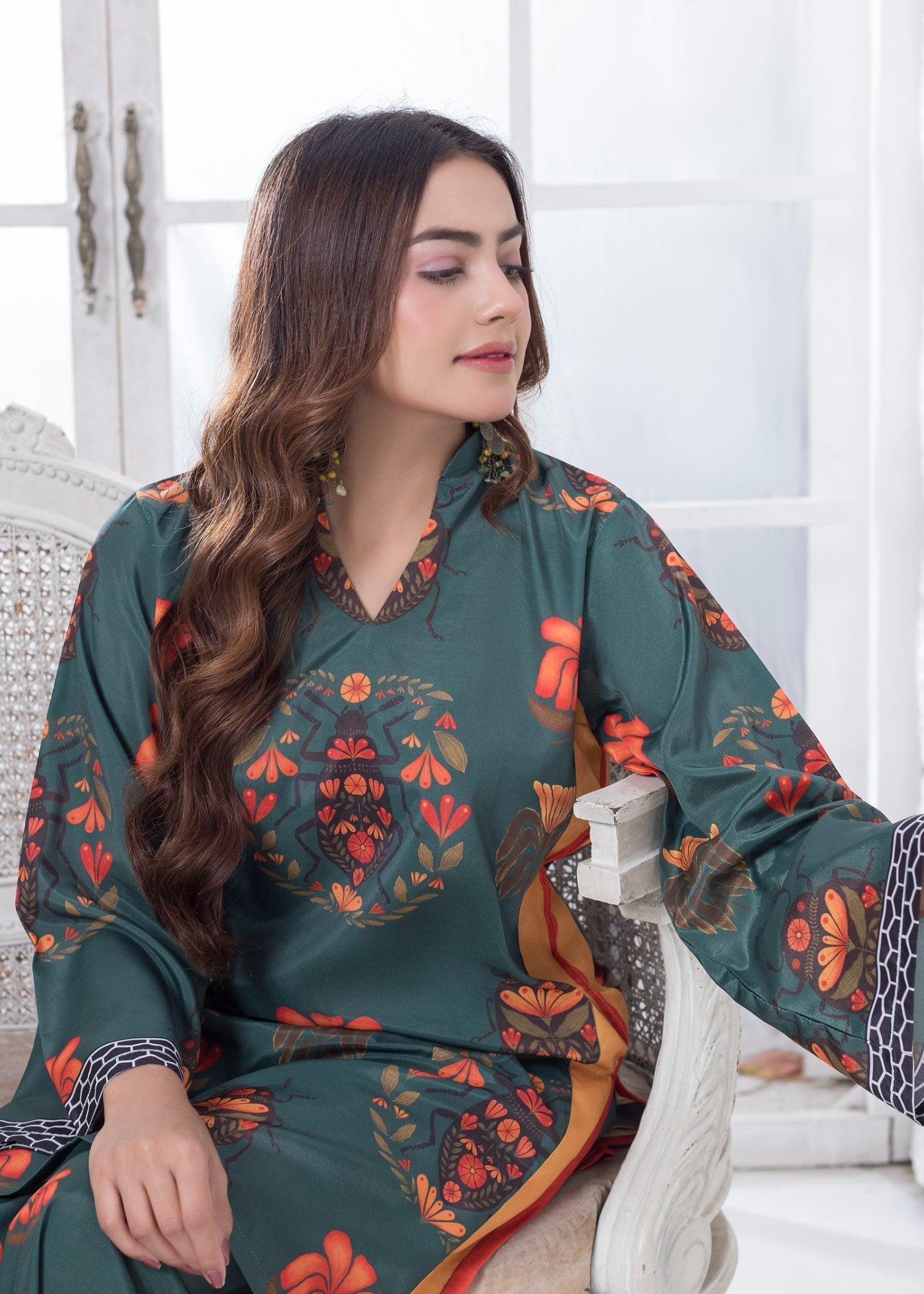 polyester crepe Co Ord Sets in Green