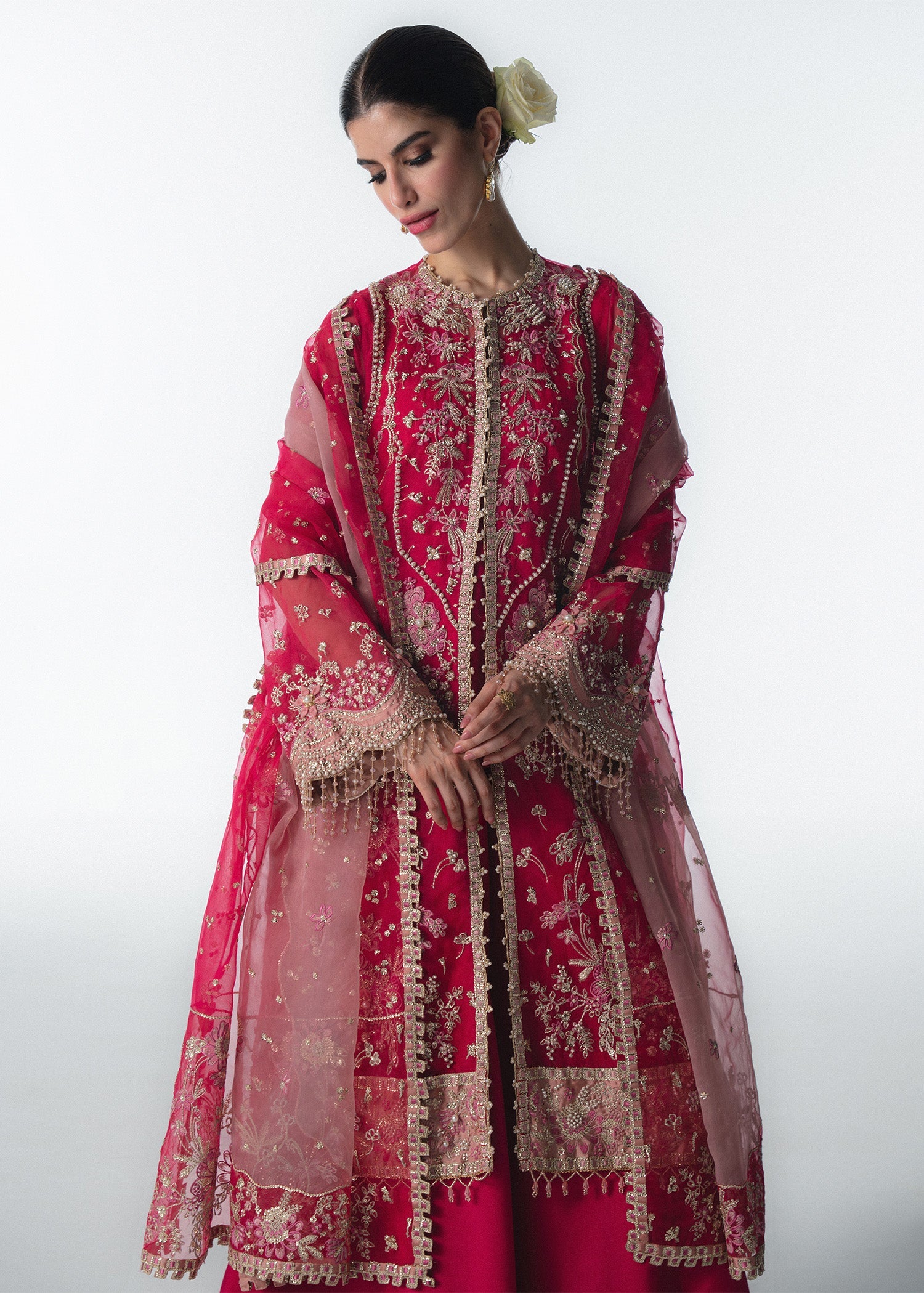 organza Sharara in Fuchsia