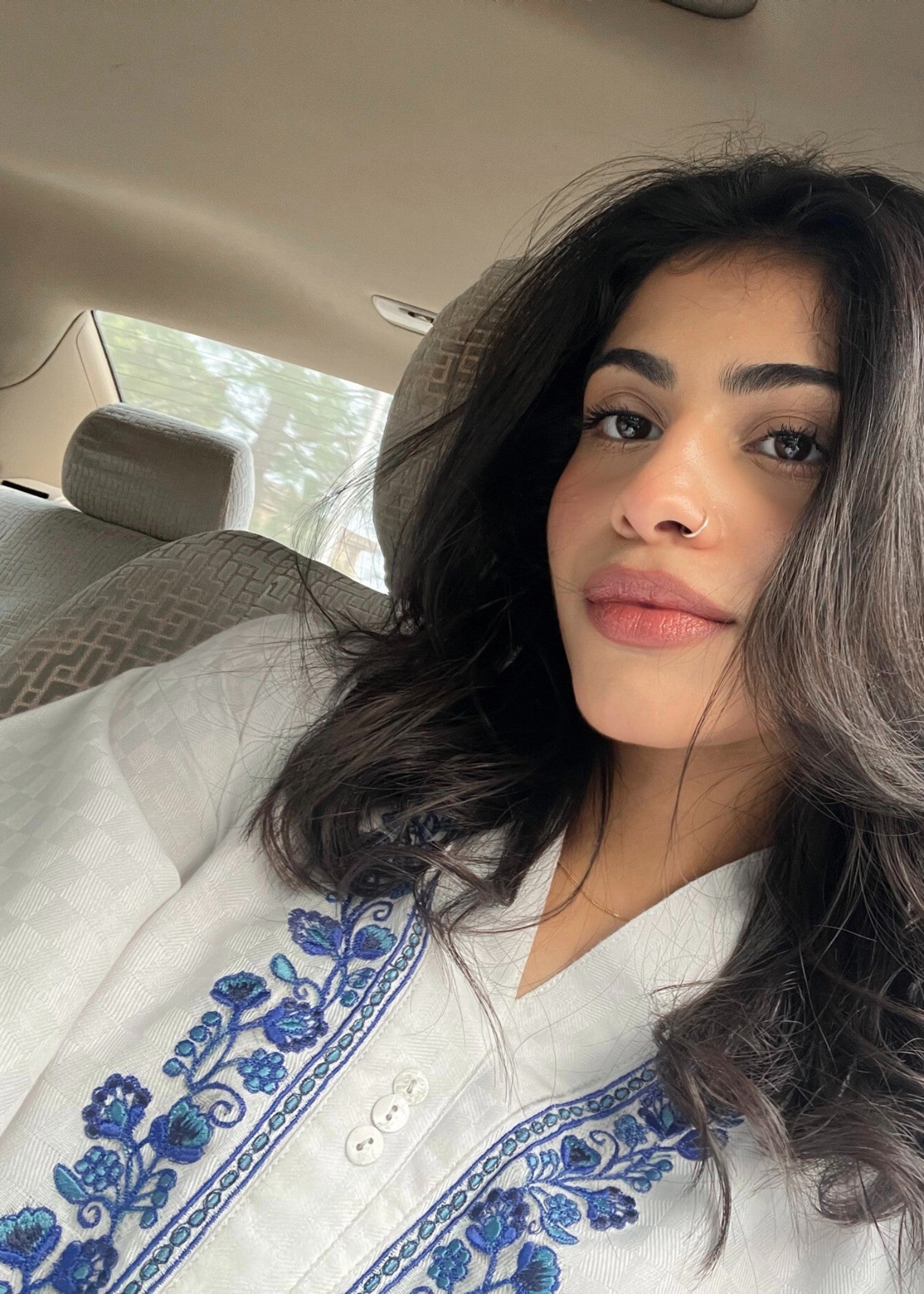 self jacquard Kurta Set in Off-white