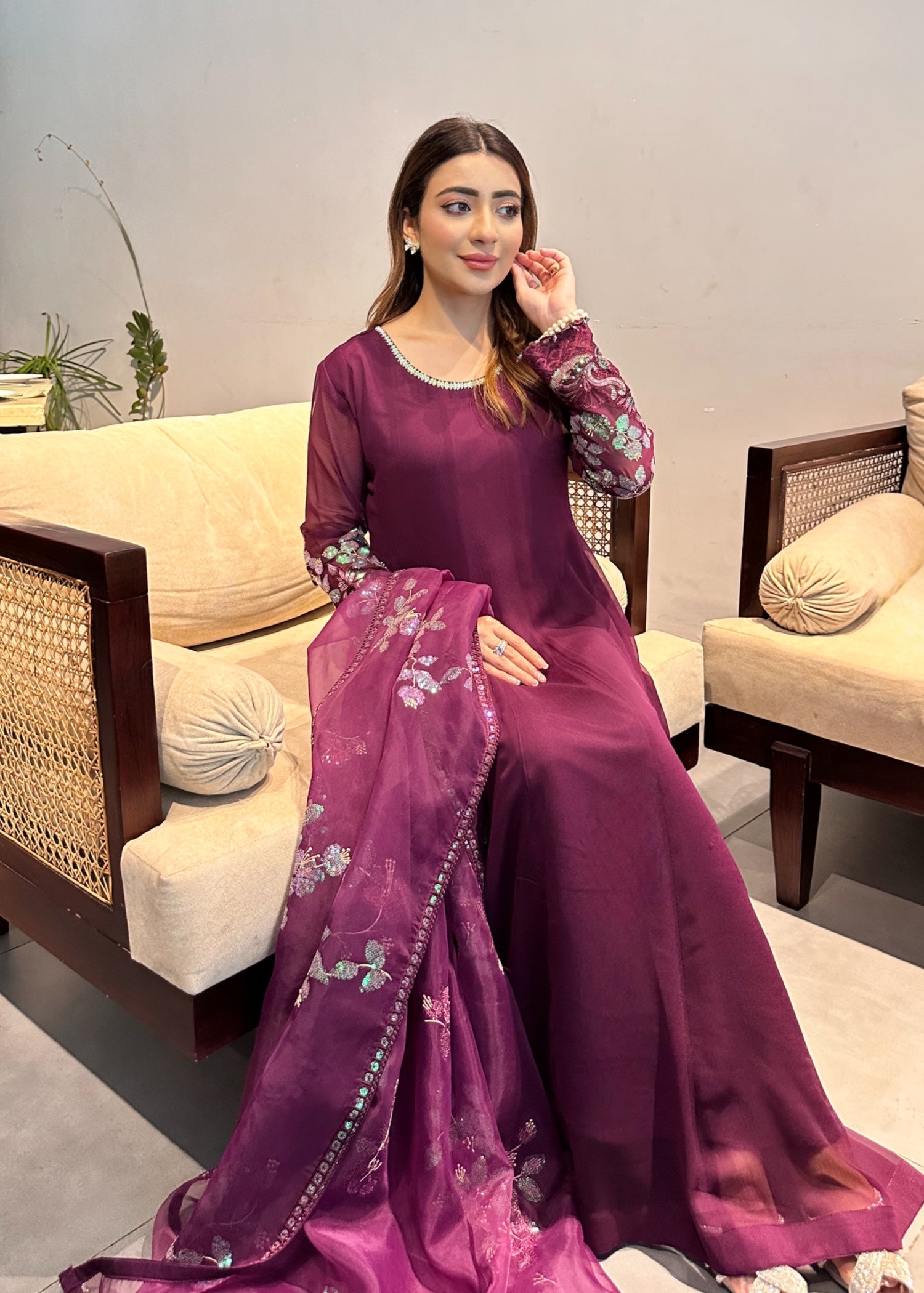 chiffon Maxi in Plum