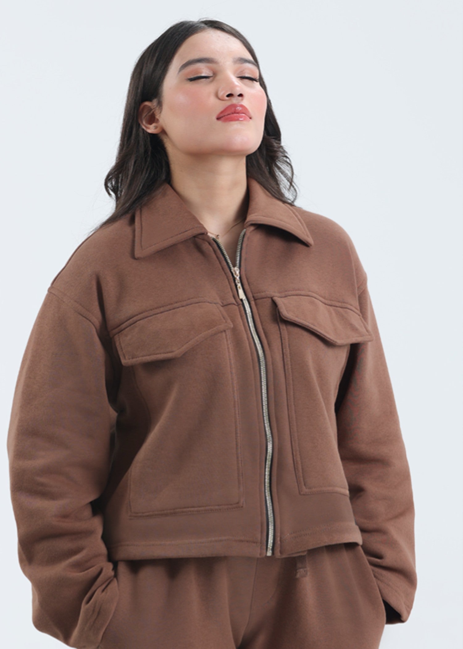 terry Jacket in Camel brown