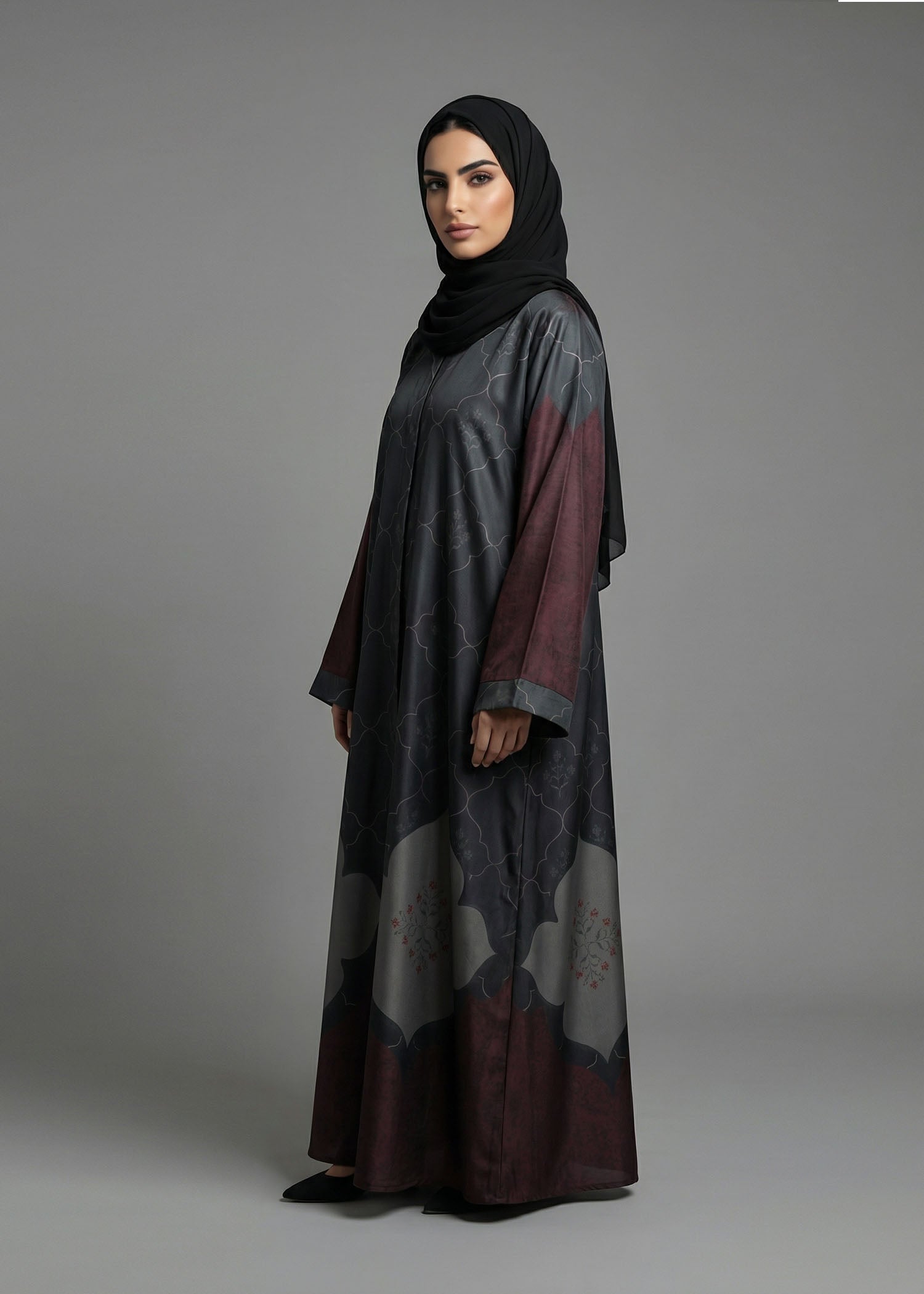 silk Abaya in Multi