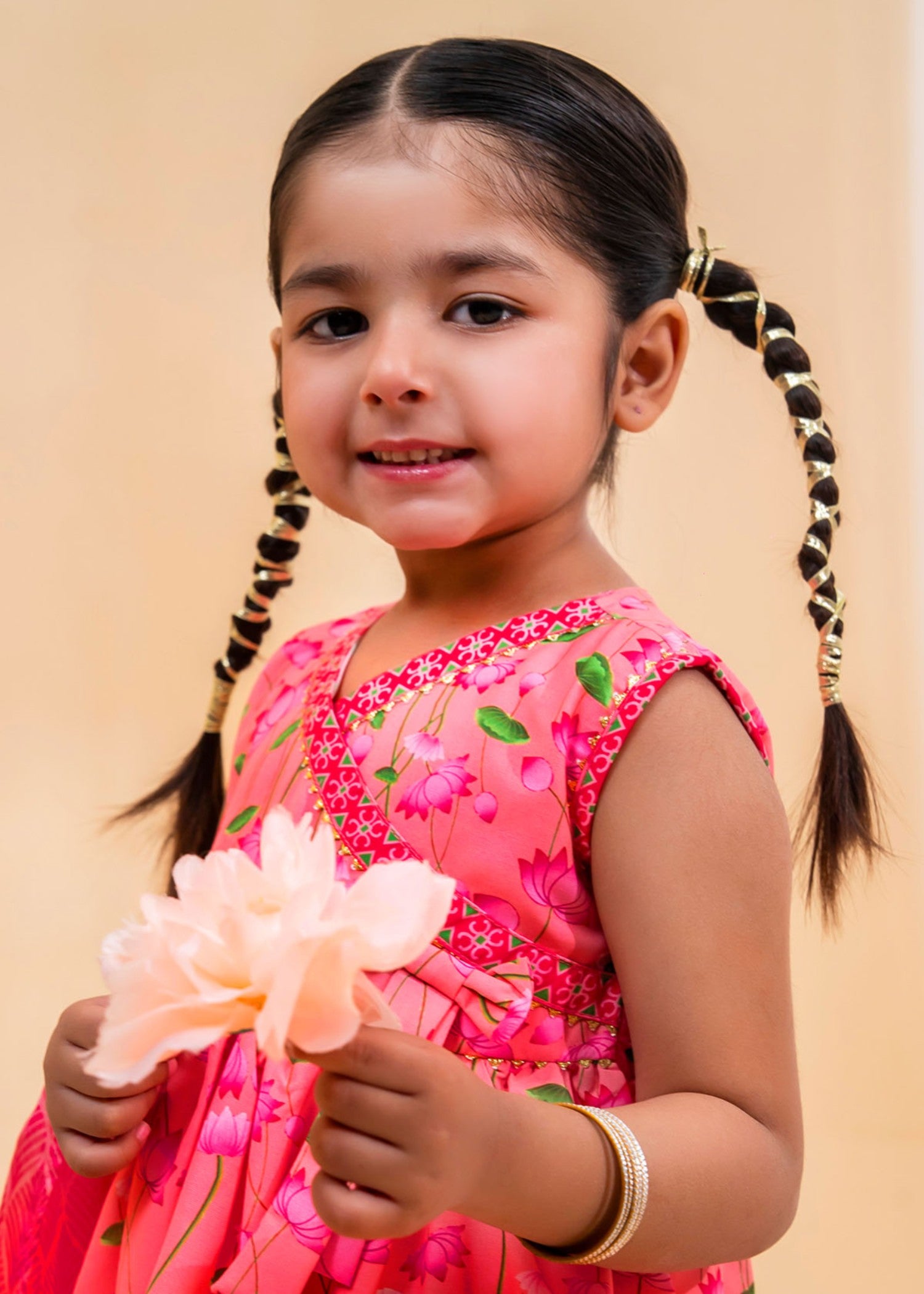 poly lawn Gharara in Cotton candy pink