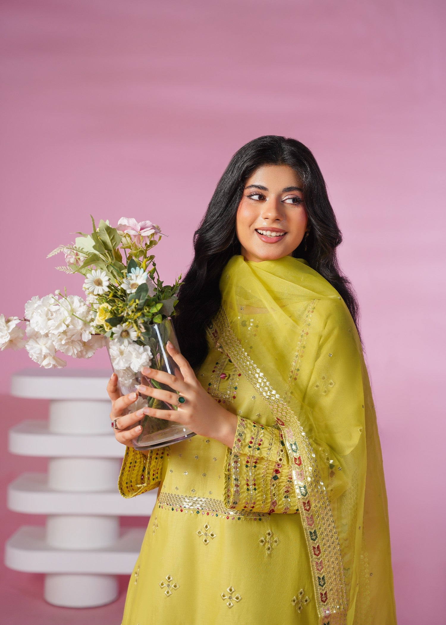 lawn Kurta Set in Pear