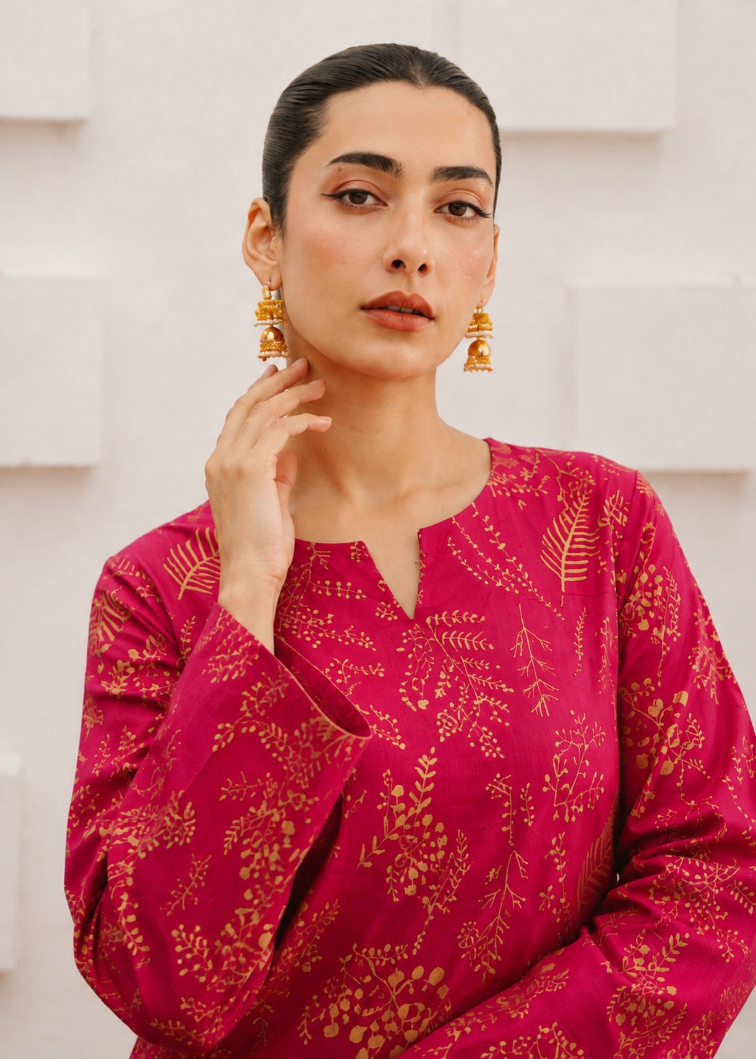linen Co Ord Sets in Deep pink
