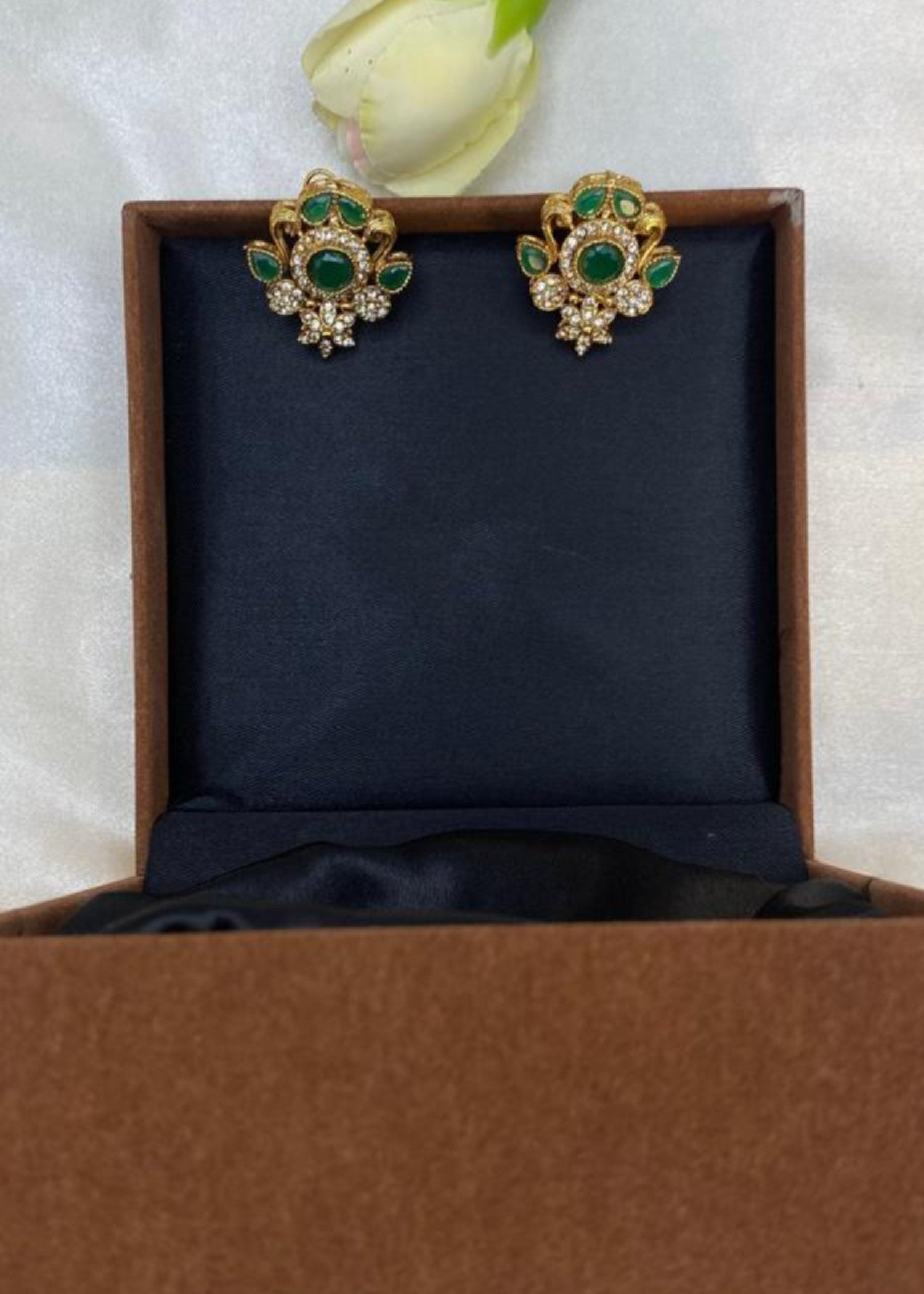Earrings in Green Color by - Trendy Women Earrings WBA2412
