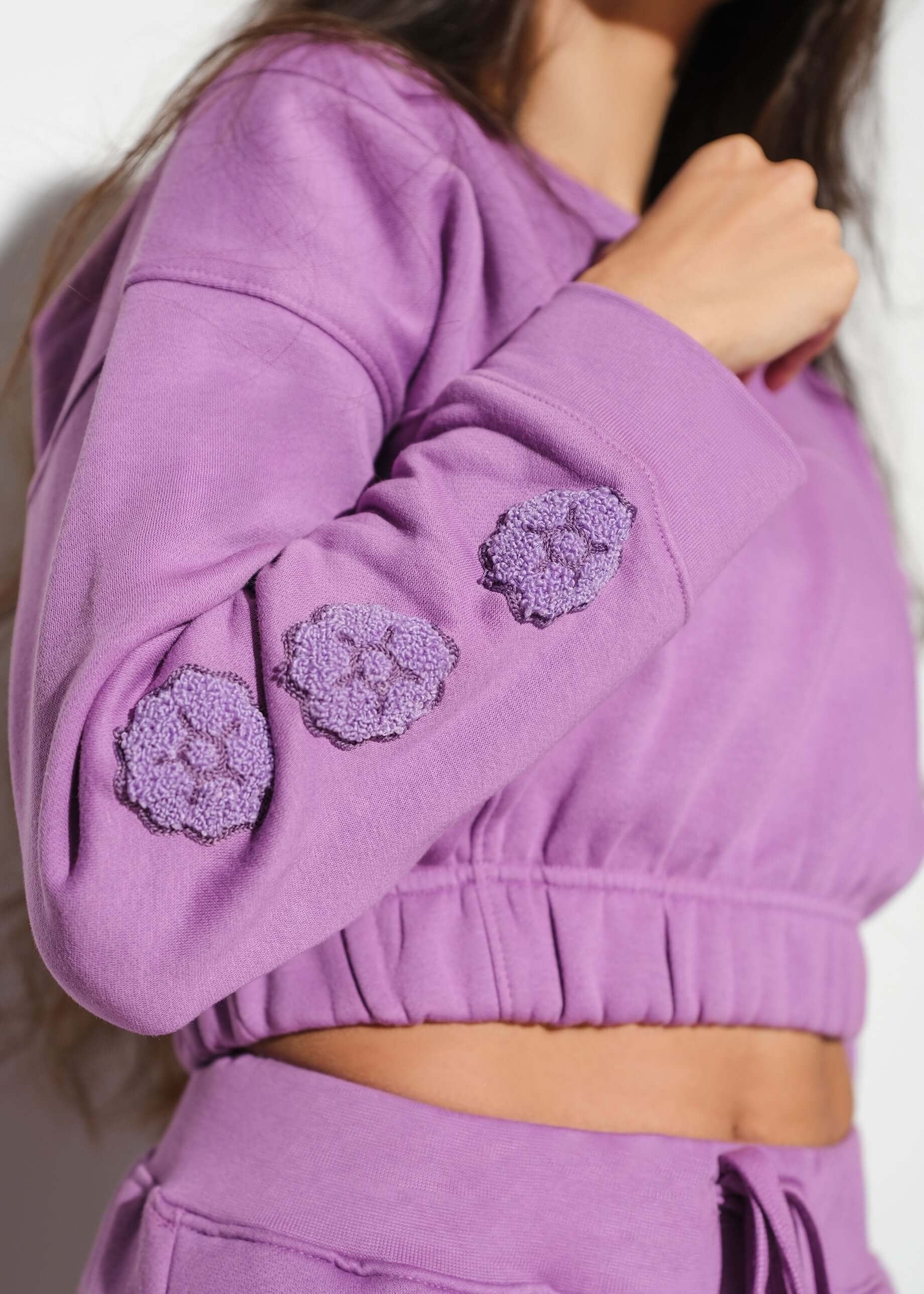 fleece Sweatshirt in Purple