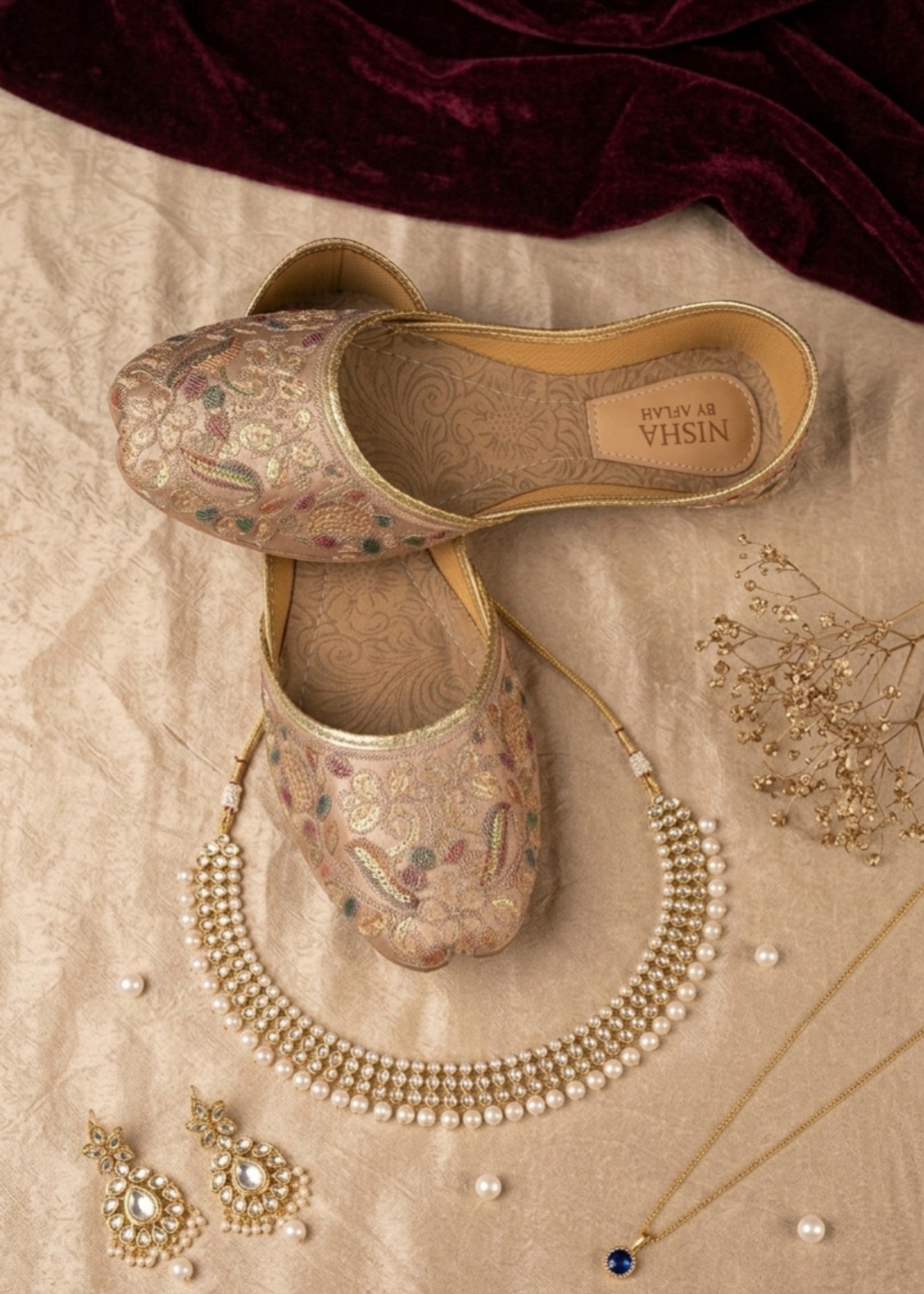 Khussa in Rose pink by - High Quality Women Khussa SWM5489