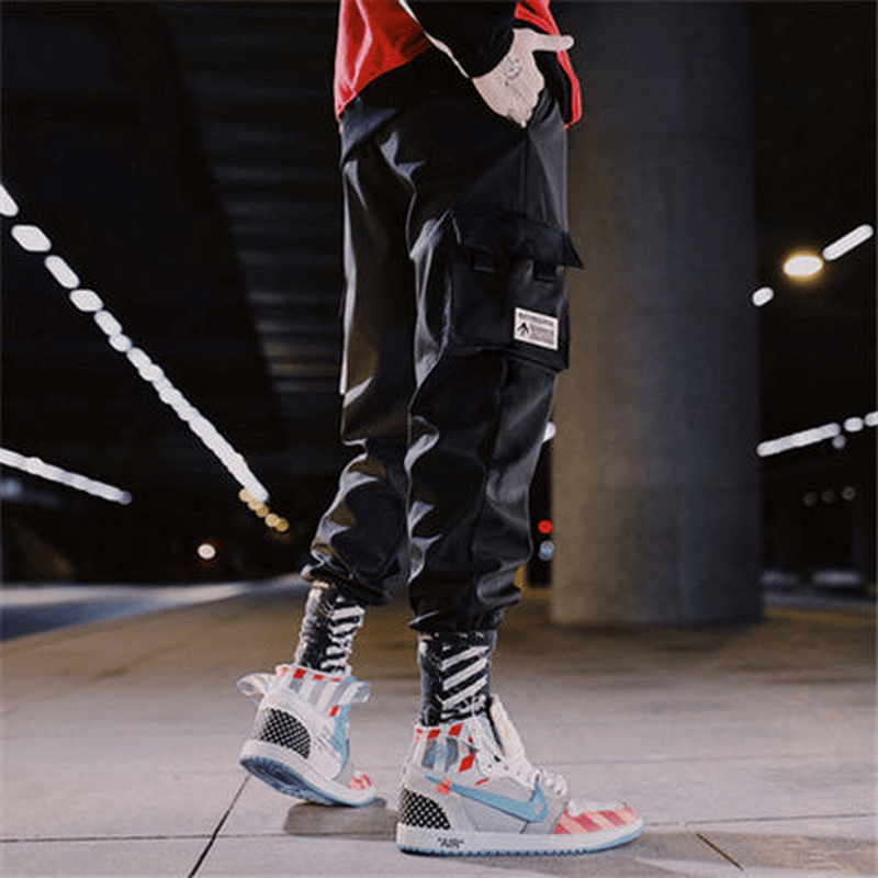 Overalls Men'S Spring and Summer Korean Style Cropped Trousers Trend Function Wind