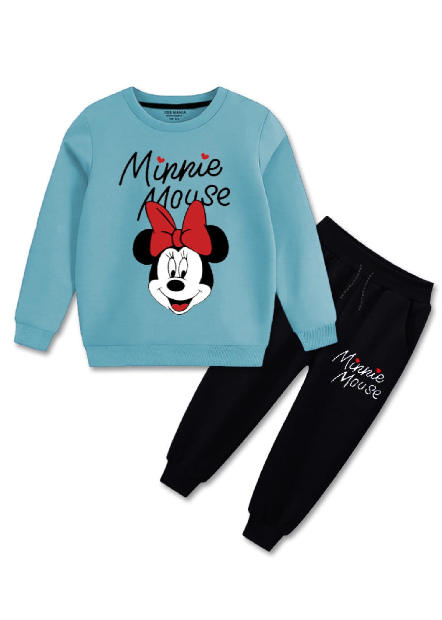 fleece Sweatshirt in Black, light blue