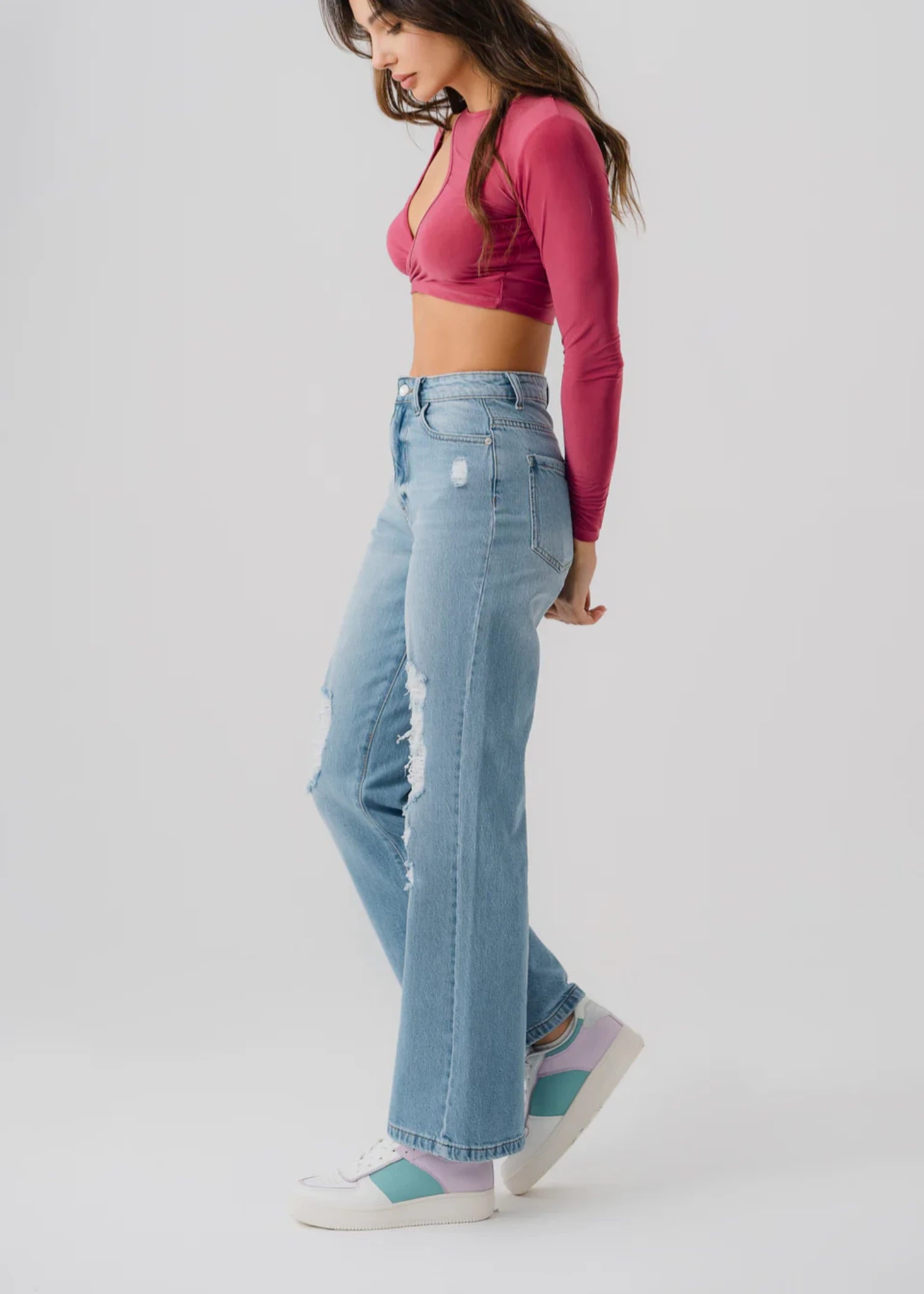 cotton Jeans in Powder blue