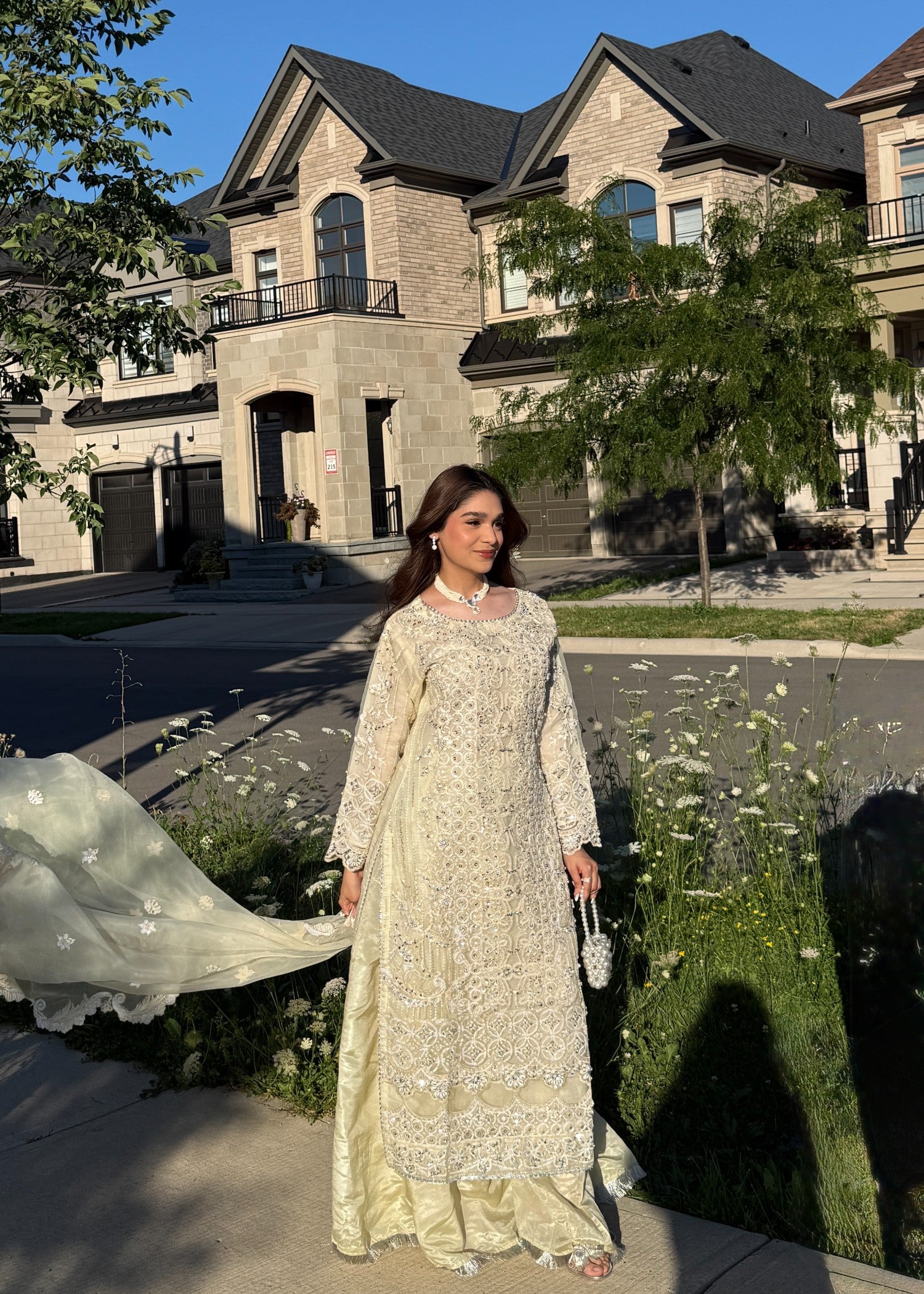 organza Sharara in Buttercream