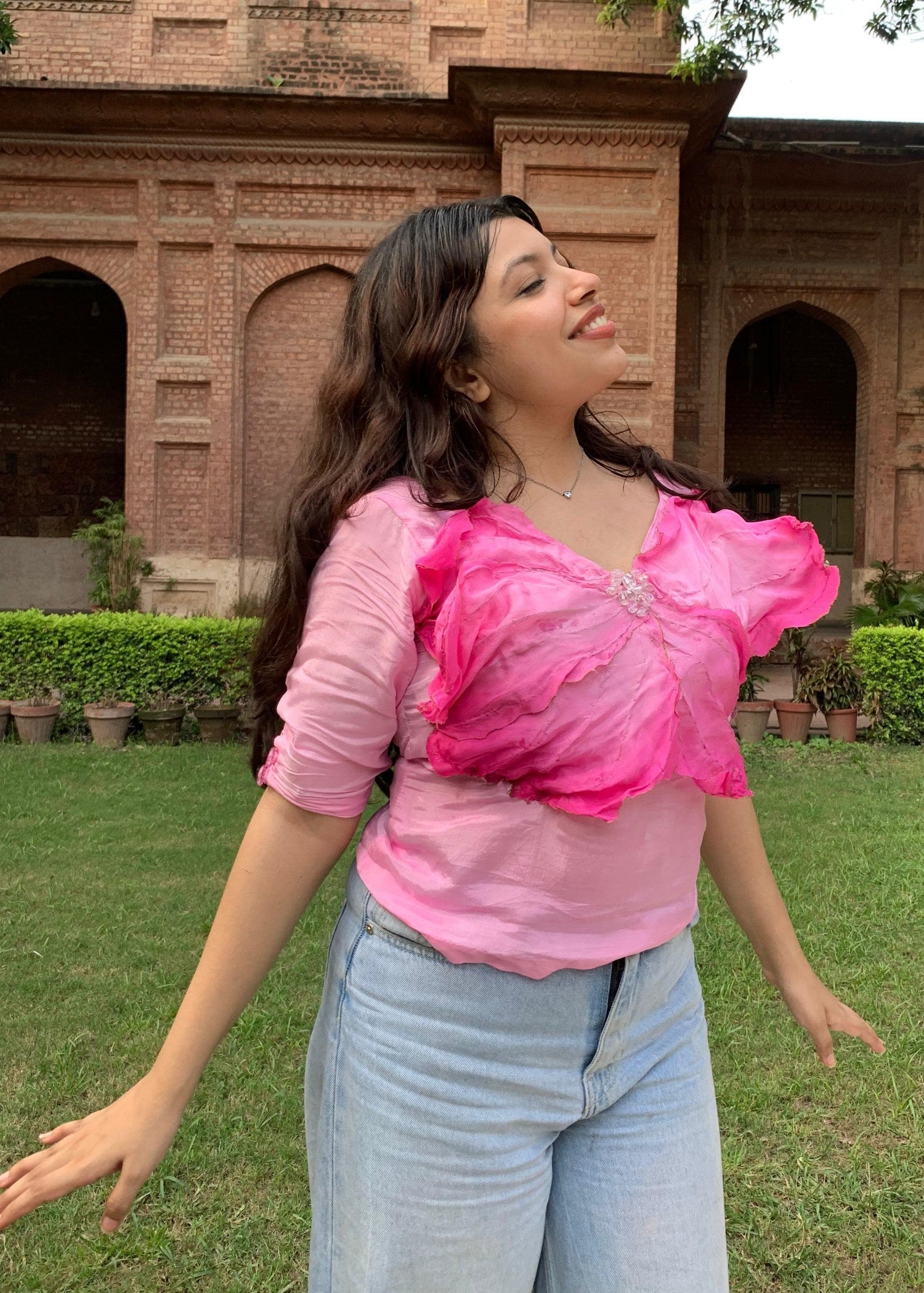 cotton silk Blouse in Pink