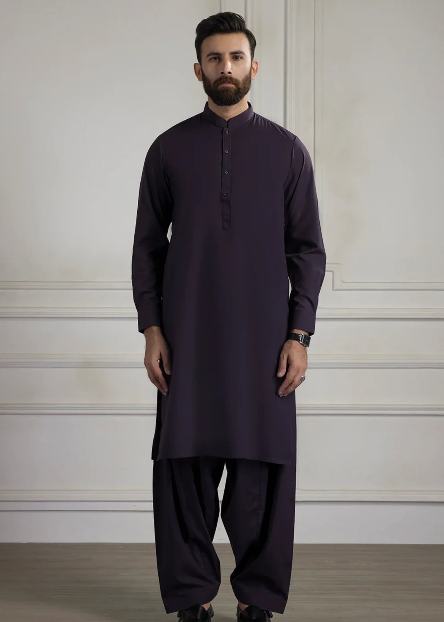 poly viscose Shalwar Kameez in Indigo