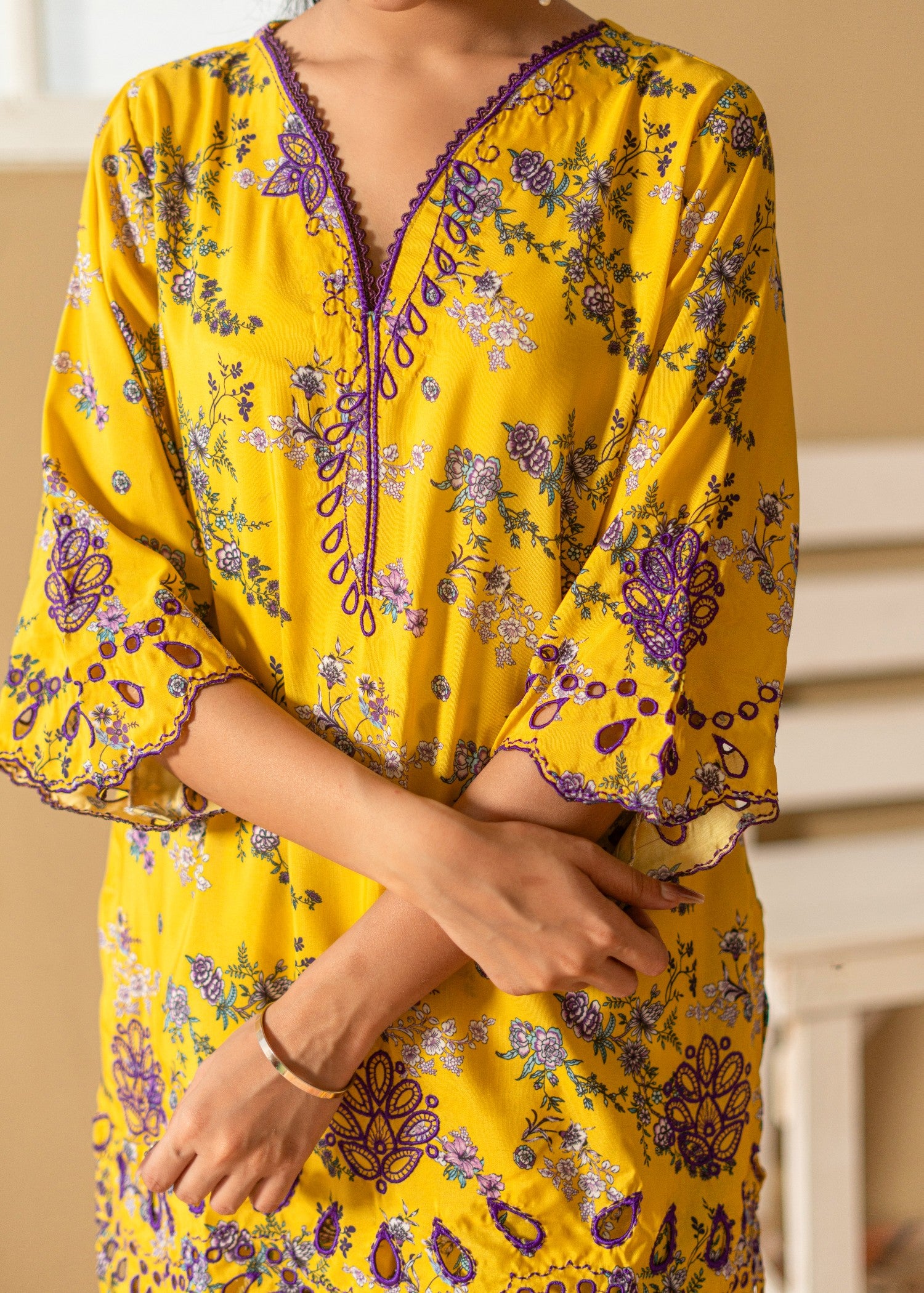 polyester crepe Co Ord Sets in Mustard