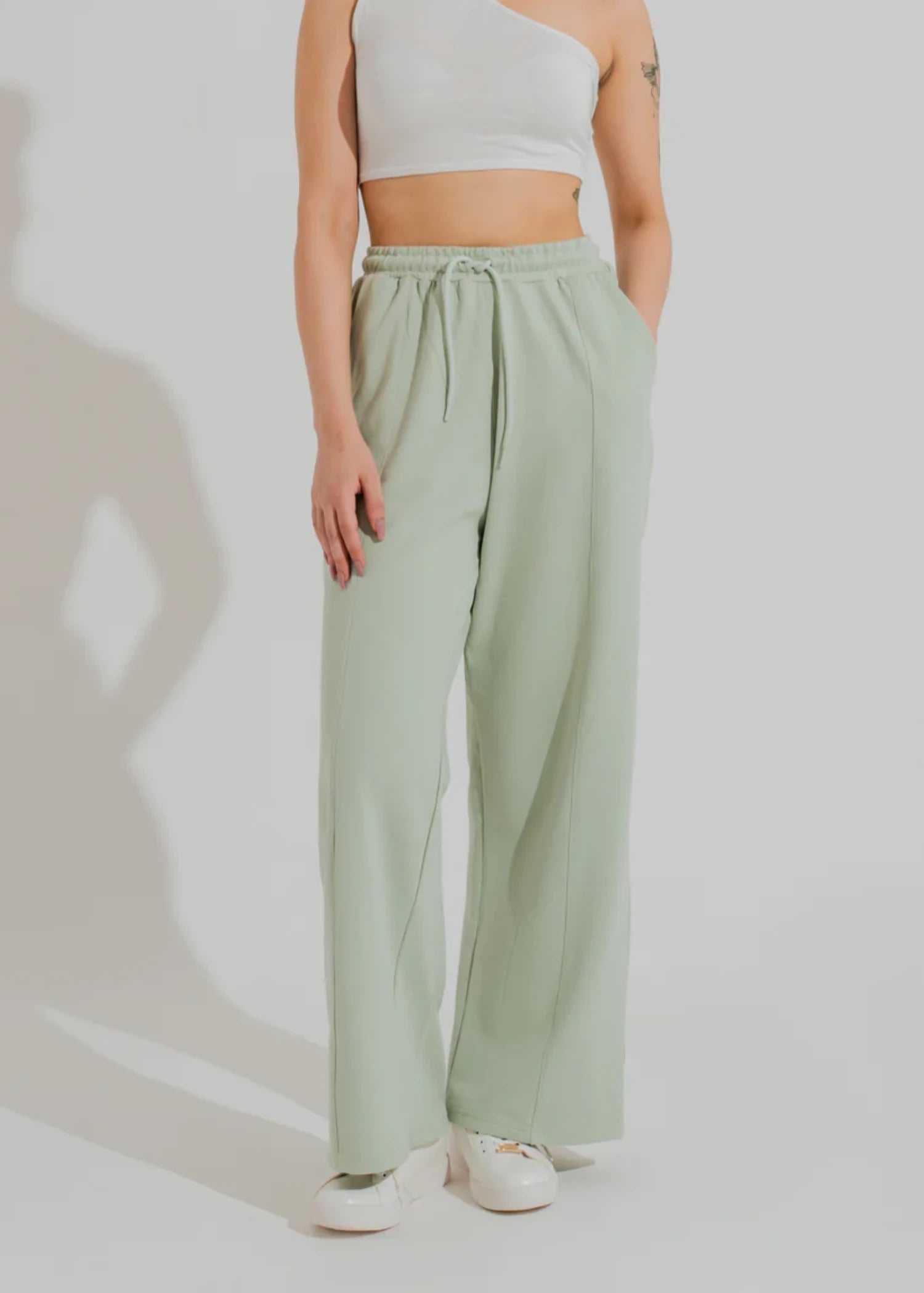 cotton Trousers in Sage green