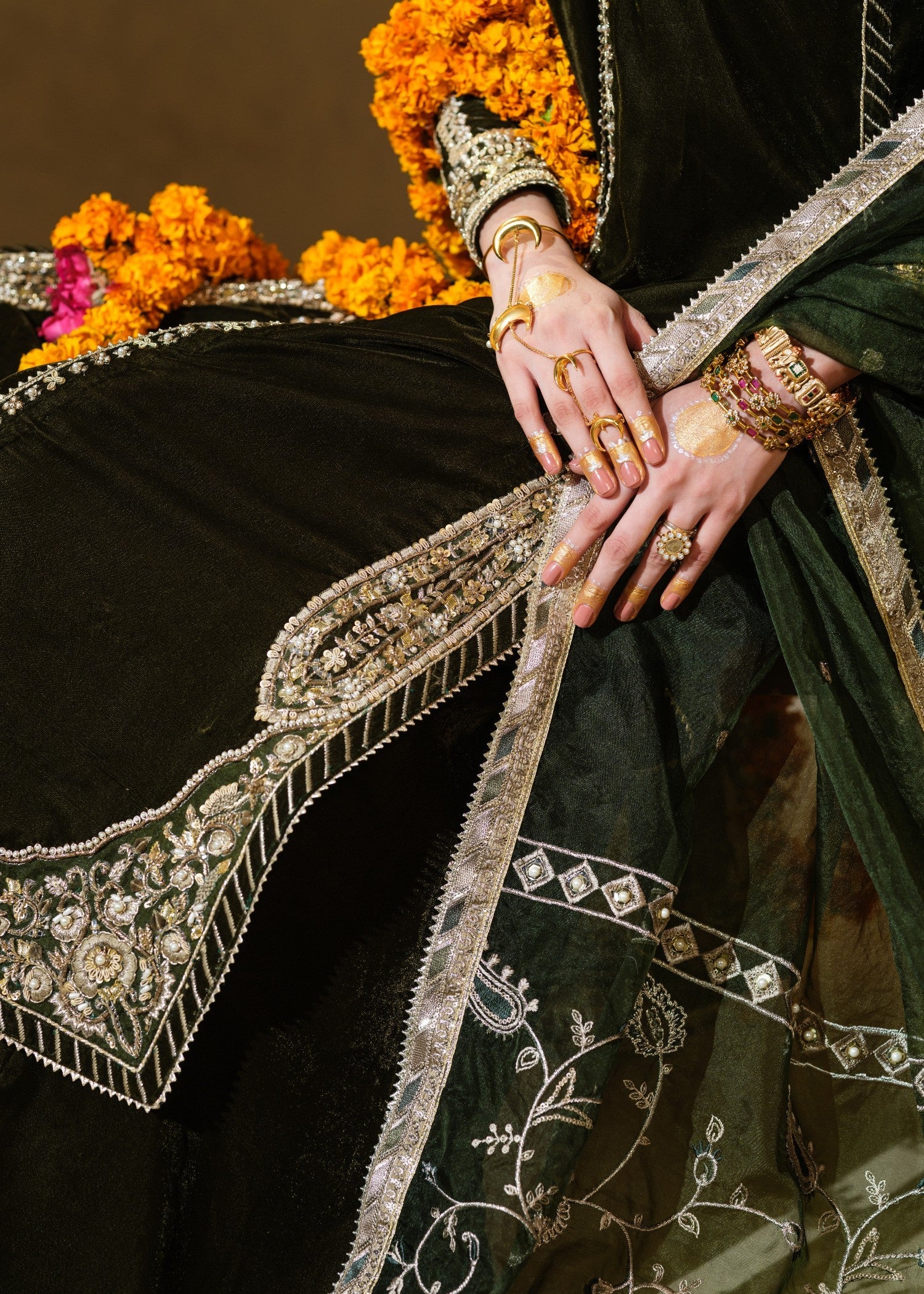 velvet Sharara in Black