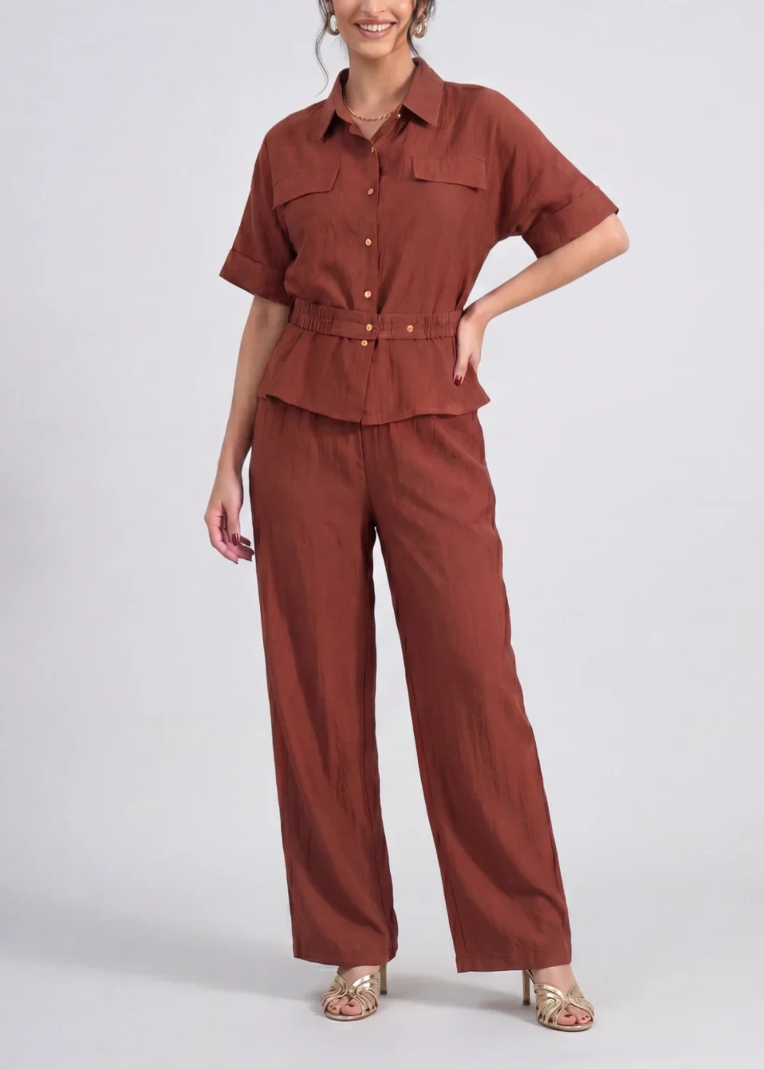 viscose Trousers in Rustic brown