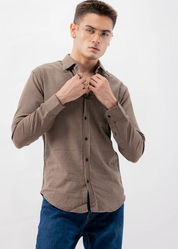 flannel Casual Shirt in Brown