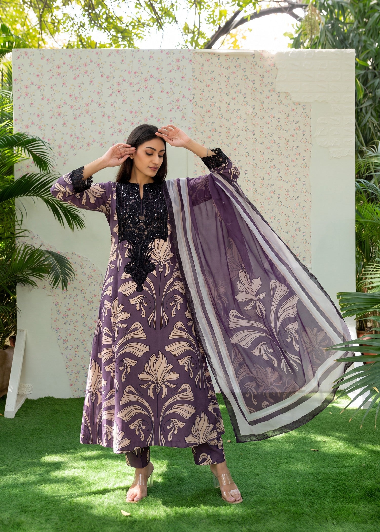lawn Pishwas in Multi