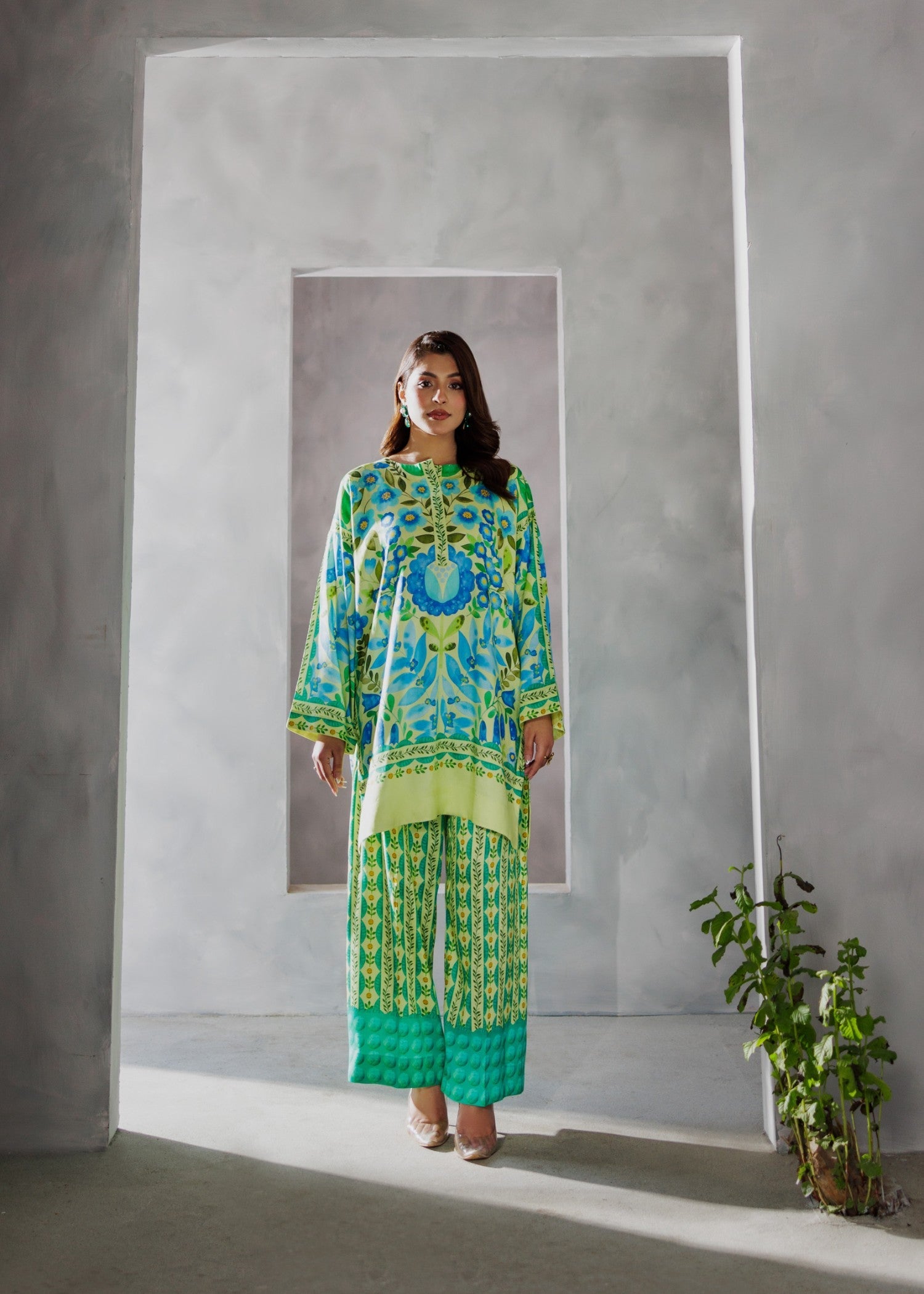 viscose Co Ord Sets in Key lime